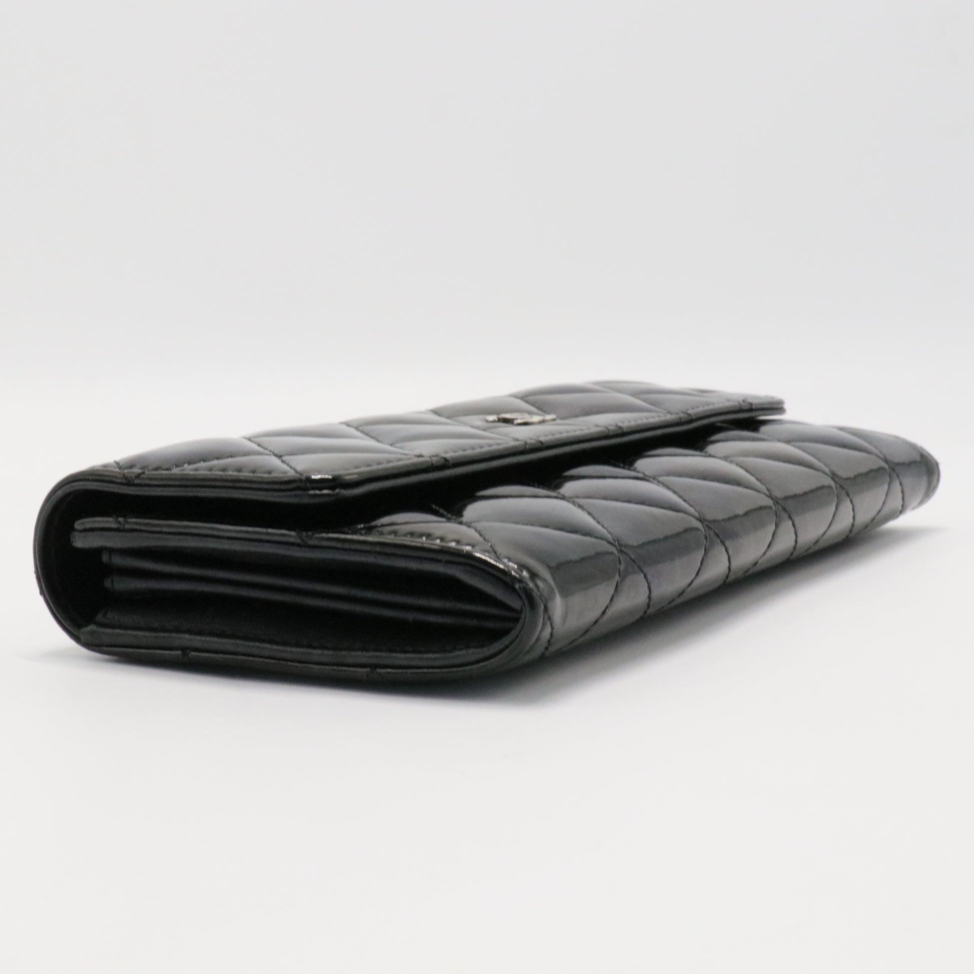 CC Brilliant Flap Wallet Quilted Patent Long