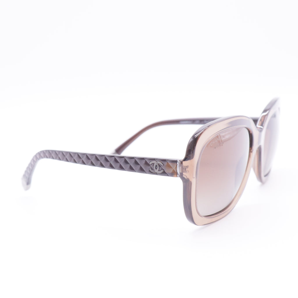 Acetate Rectangle Sunglasses Beige