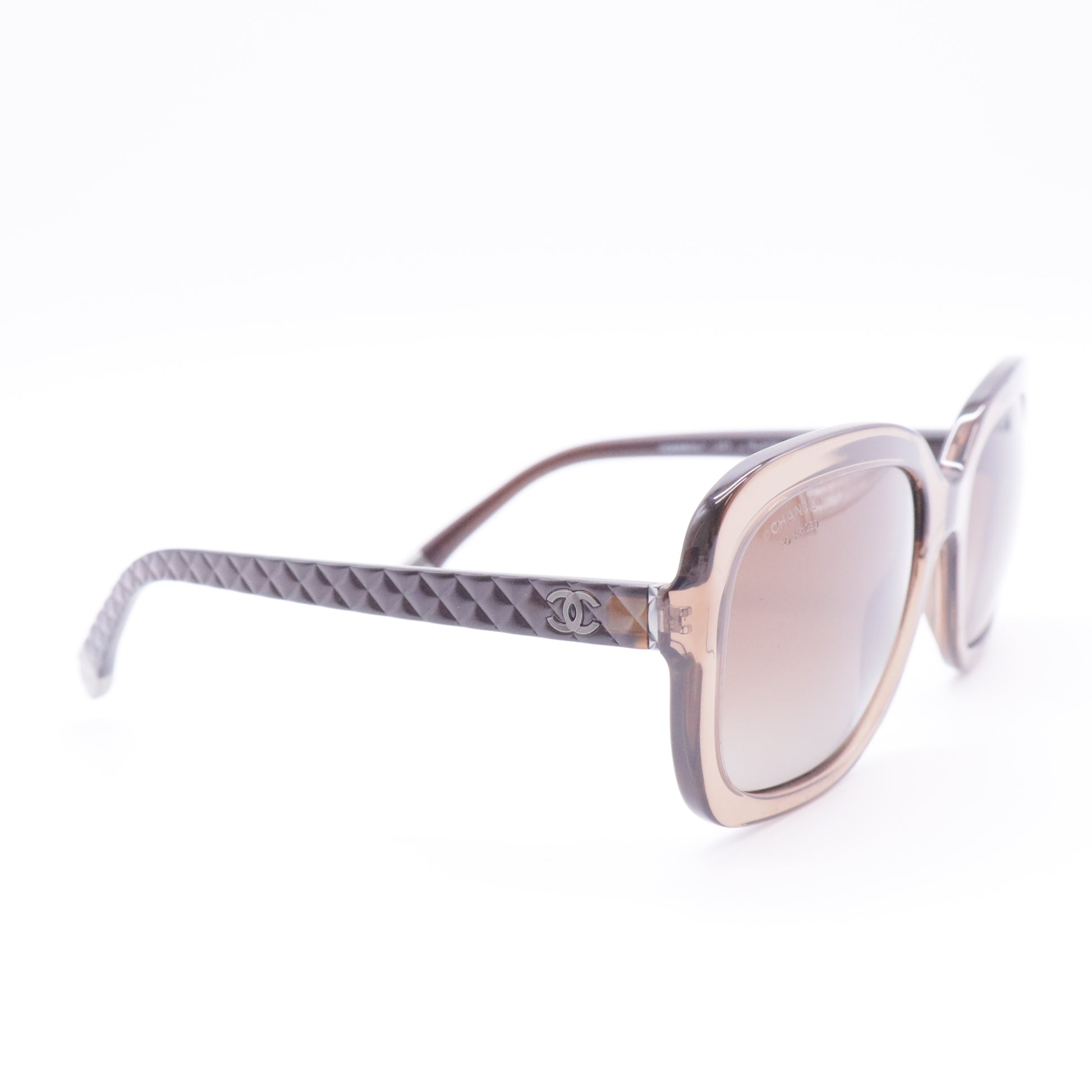 Acetate Rectangle Sunglasses Beige