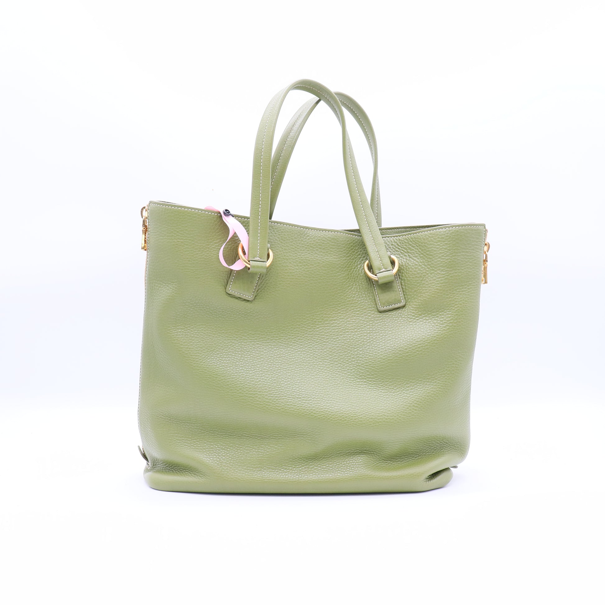Prada Cedro Vitello Daino Leather Large Shopping Tote Bag Twins LDJ3789
