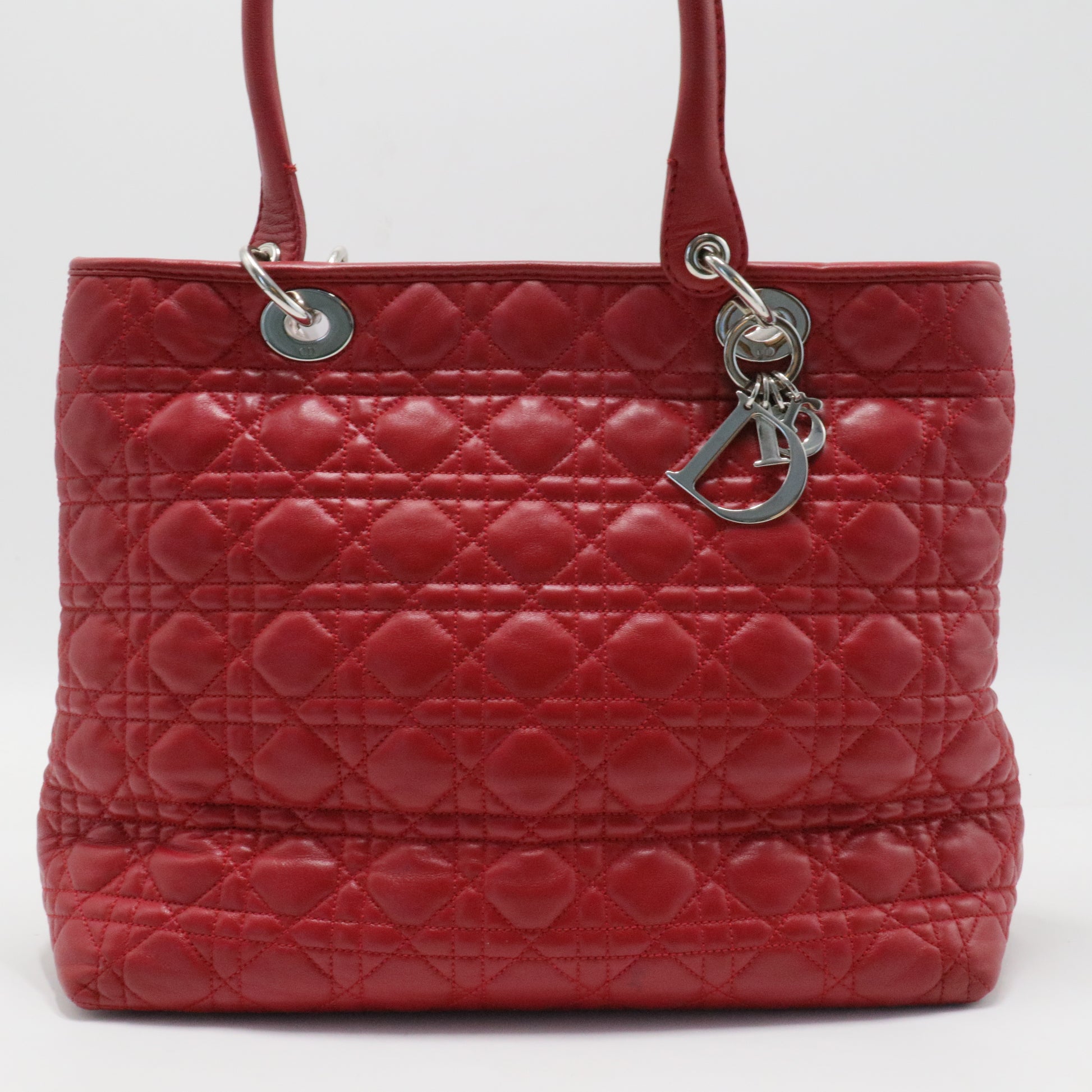 Lady Dior Soft Large Cannage Tote Red