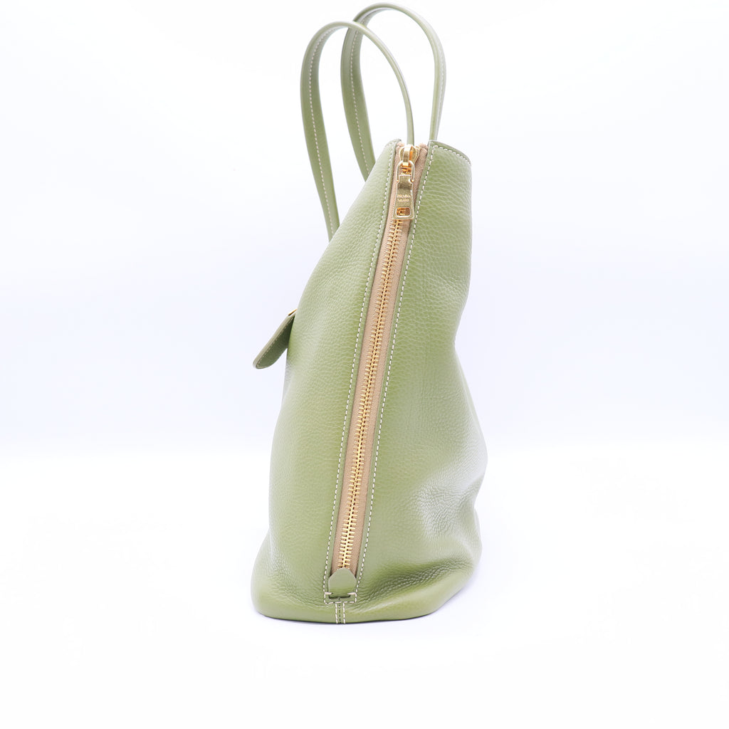 Prada Cedro Vitello Daino Leather Large Shopping Tote Bag Twins LDJ3789