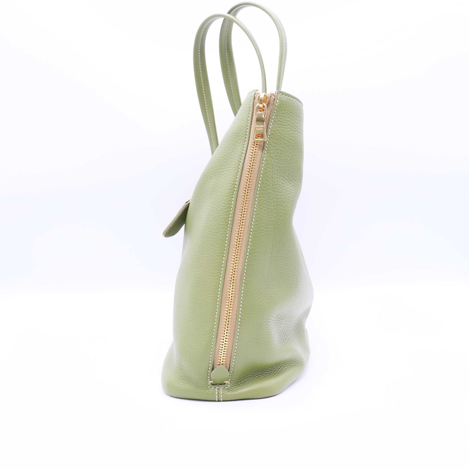 Prada Cedro Vitello Daino Leather Large Shopping Tote Bag Twins LDJ3789