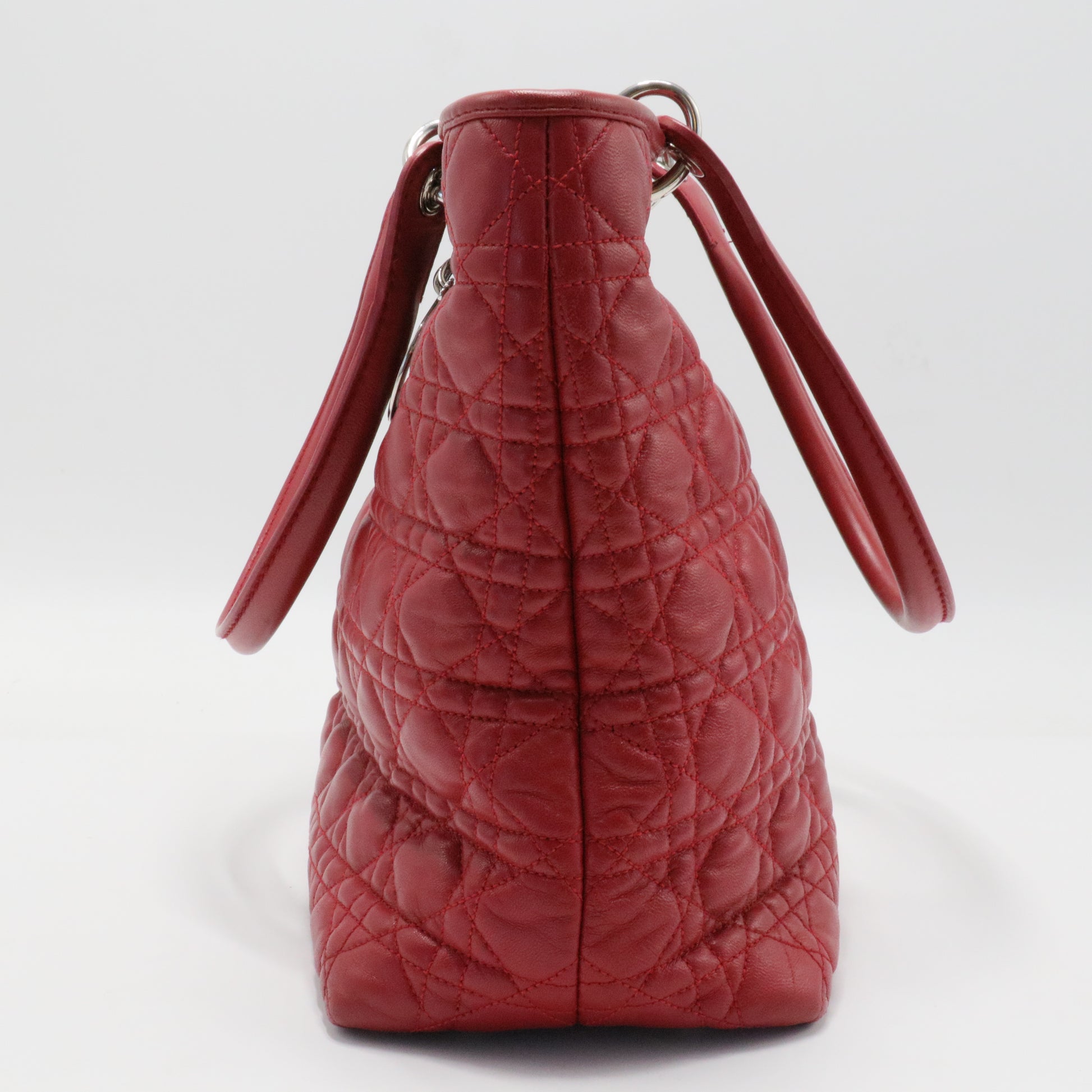 Lady Dior Soft Large Cannage Tote Red