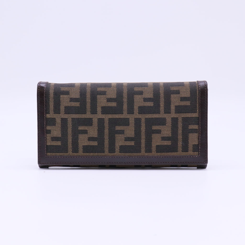 Fendi Zucca Canvas Continental Flap Wallet W22206