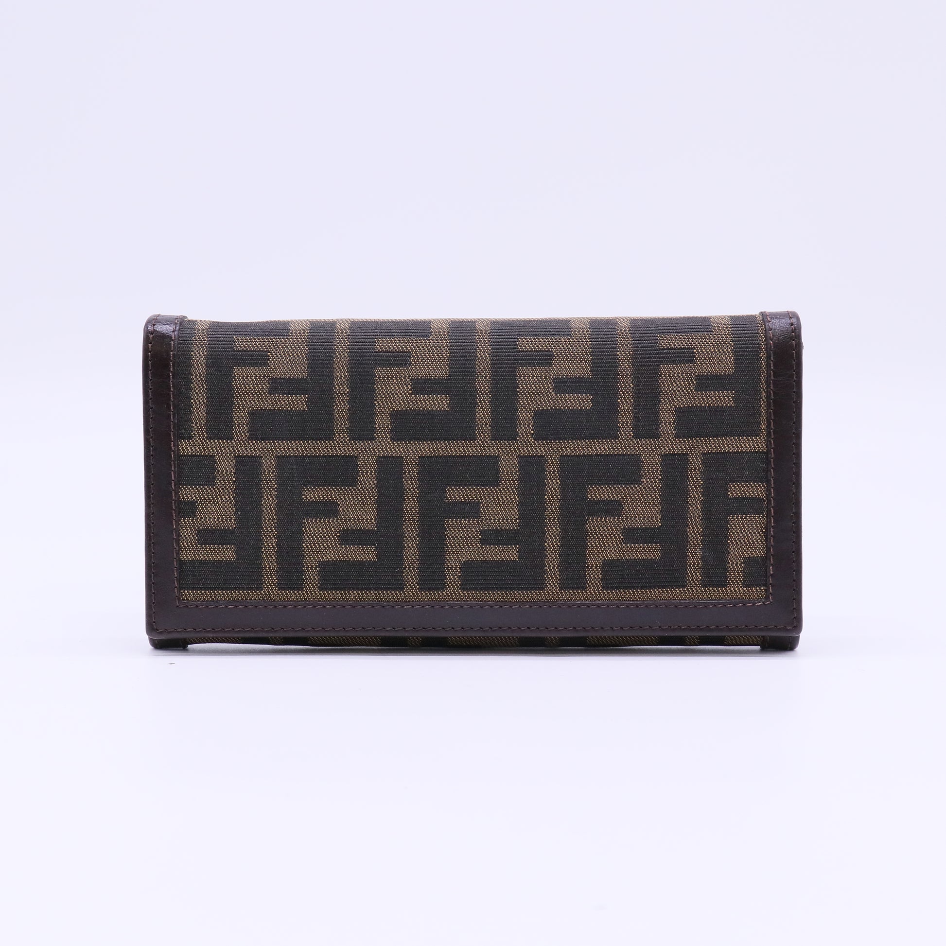 Fendi Zucca Canvas Continental Flap Wallet W22206