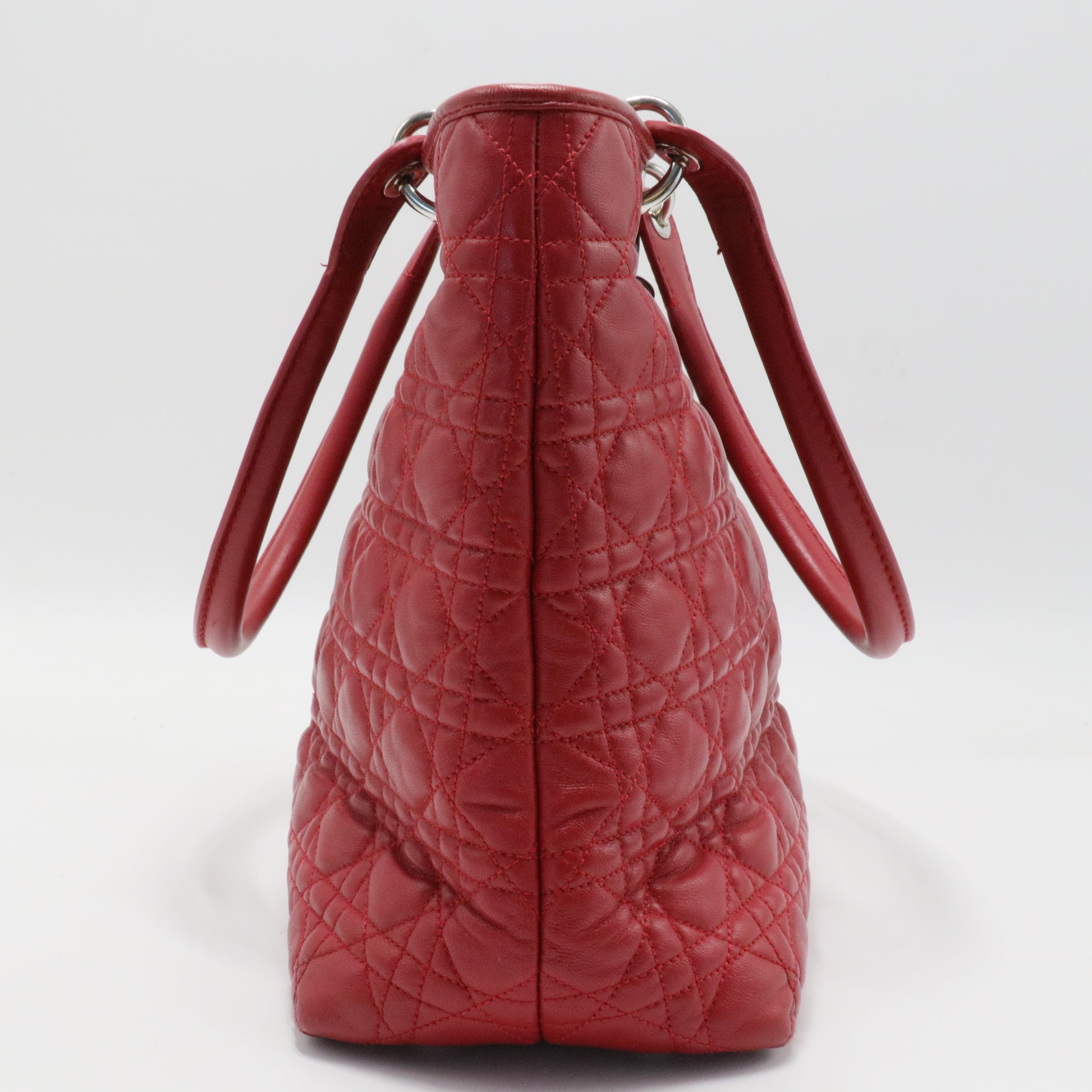 Lady Dior Soft Large Cannage Tote Red