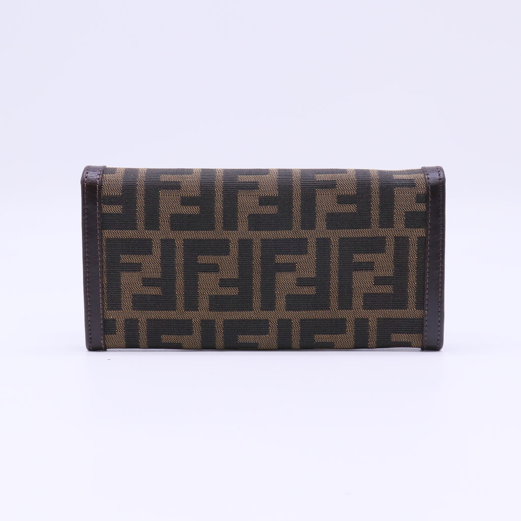 Fendi Zucca Canvas Continental Flap Wallet W22206