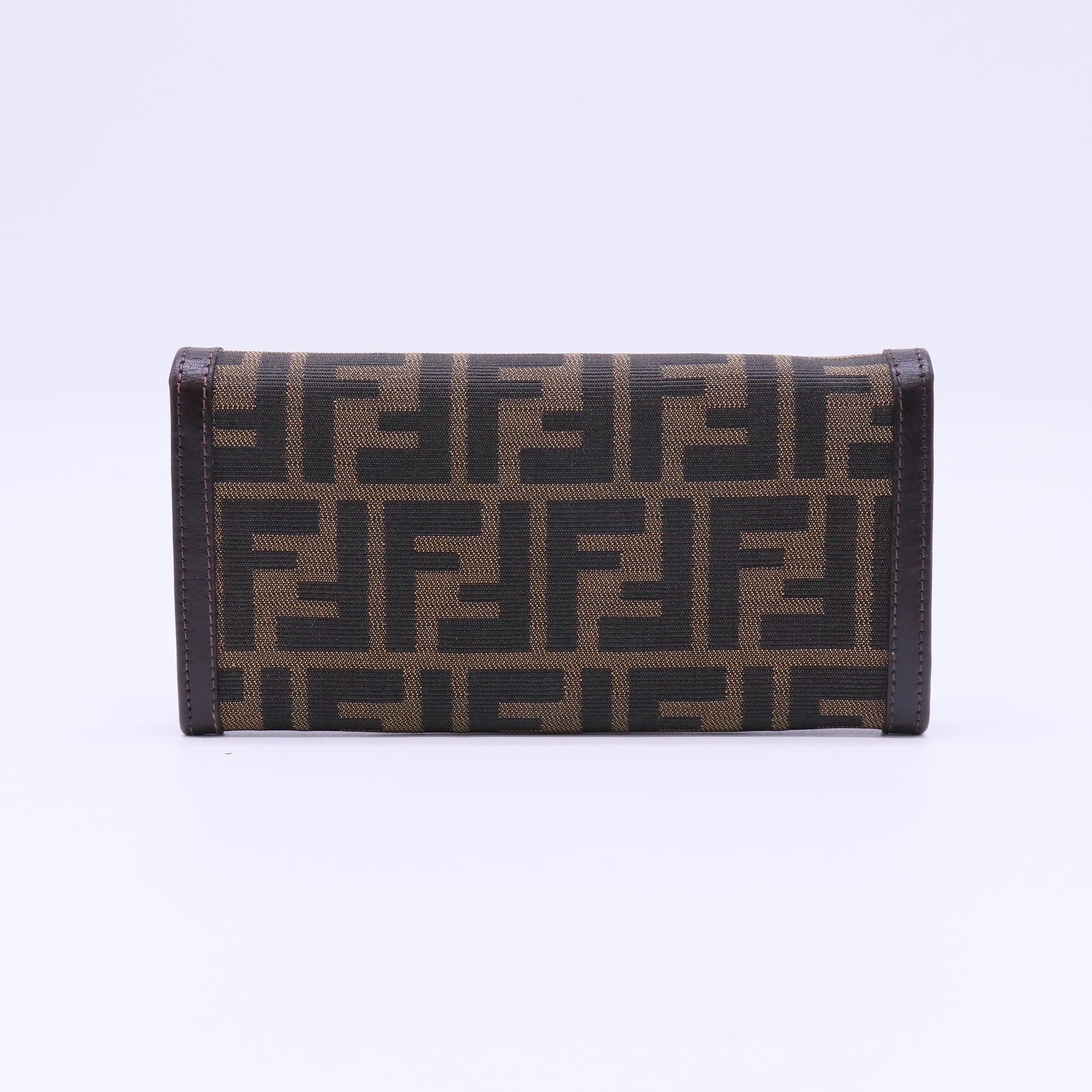 Fendi Zucca Canvas Continental Flap Wallet W22206