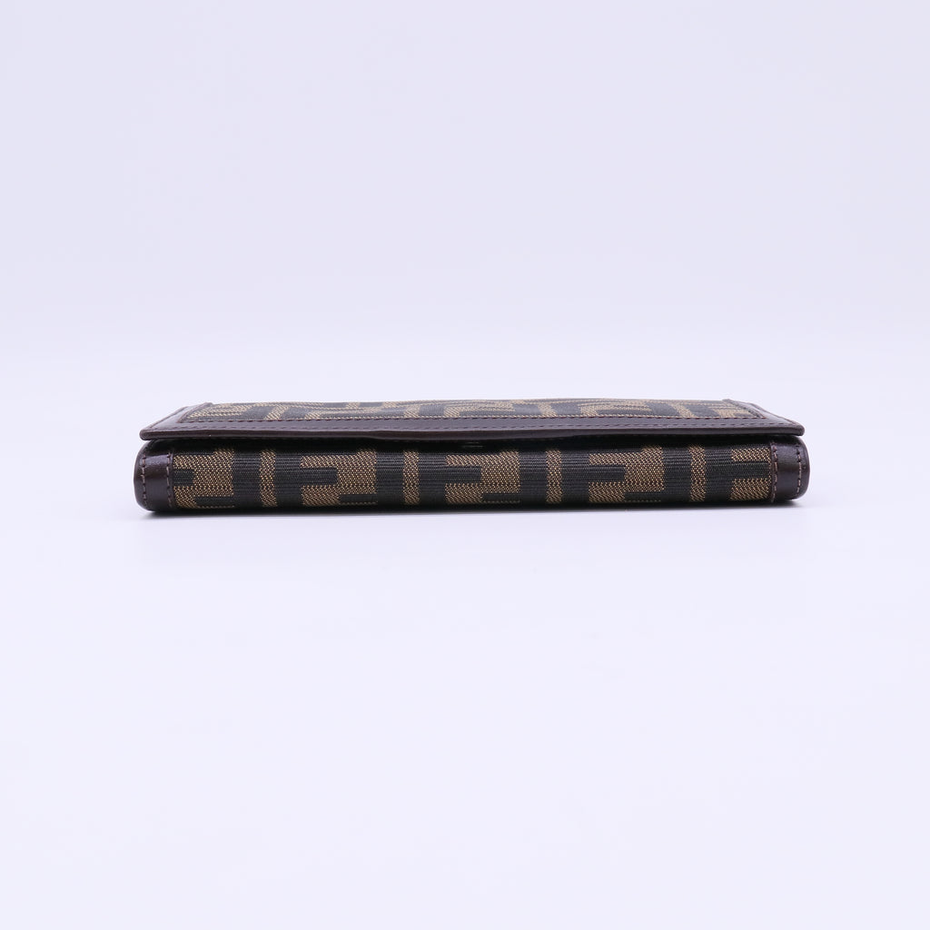 Fendi Zucca Canvas Continental Flap Wallet W22206