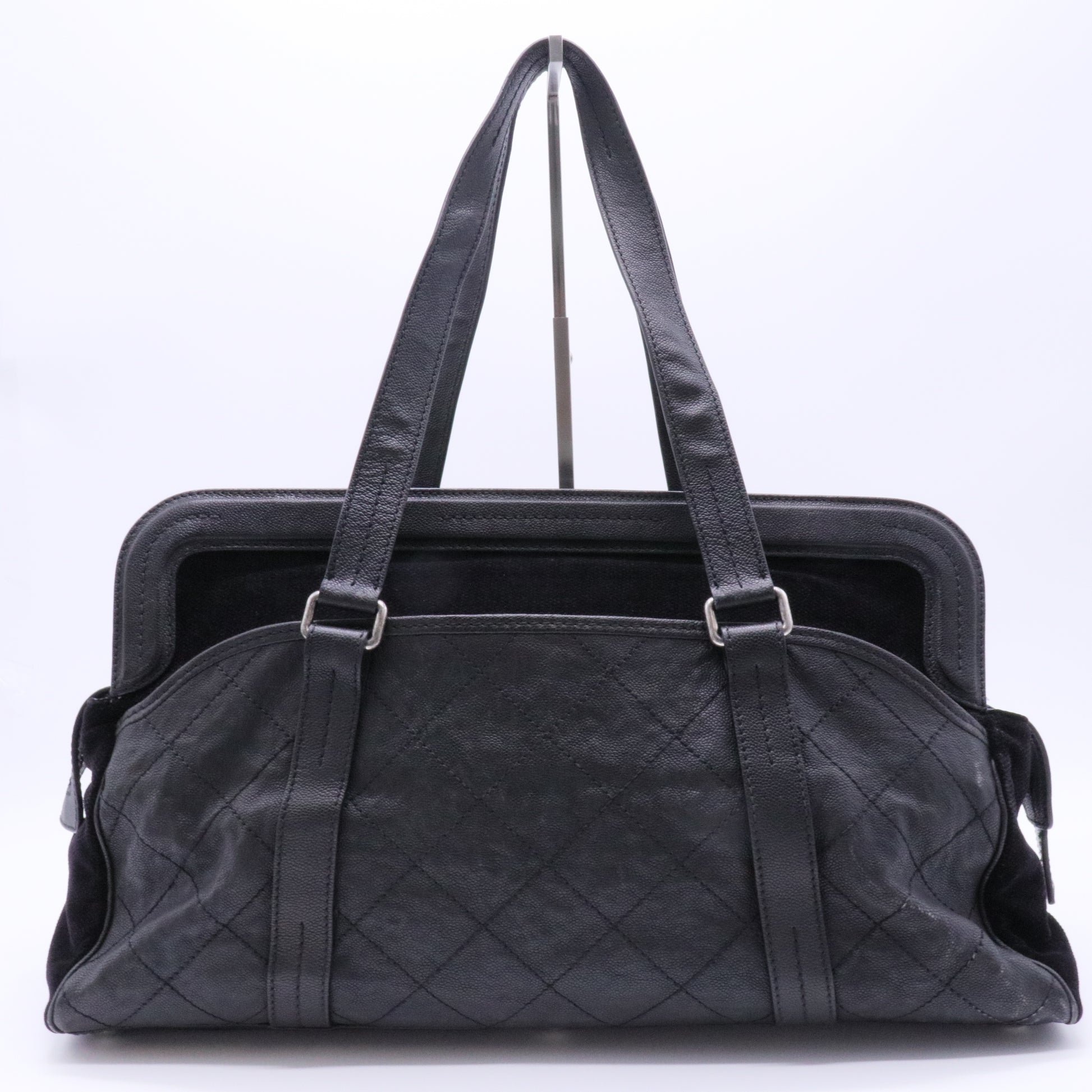 Black Sports Line Nylon Duffle Bag