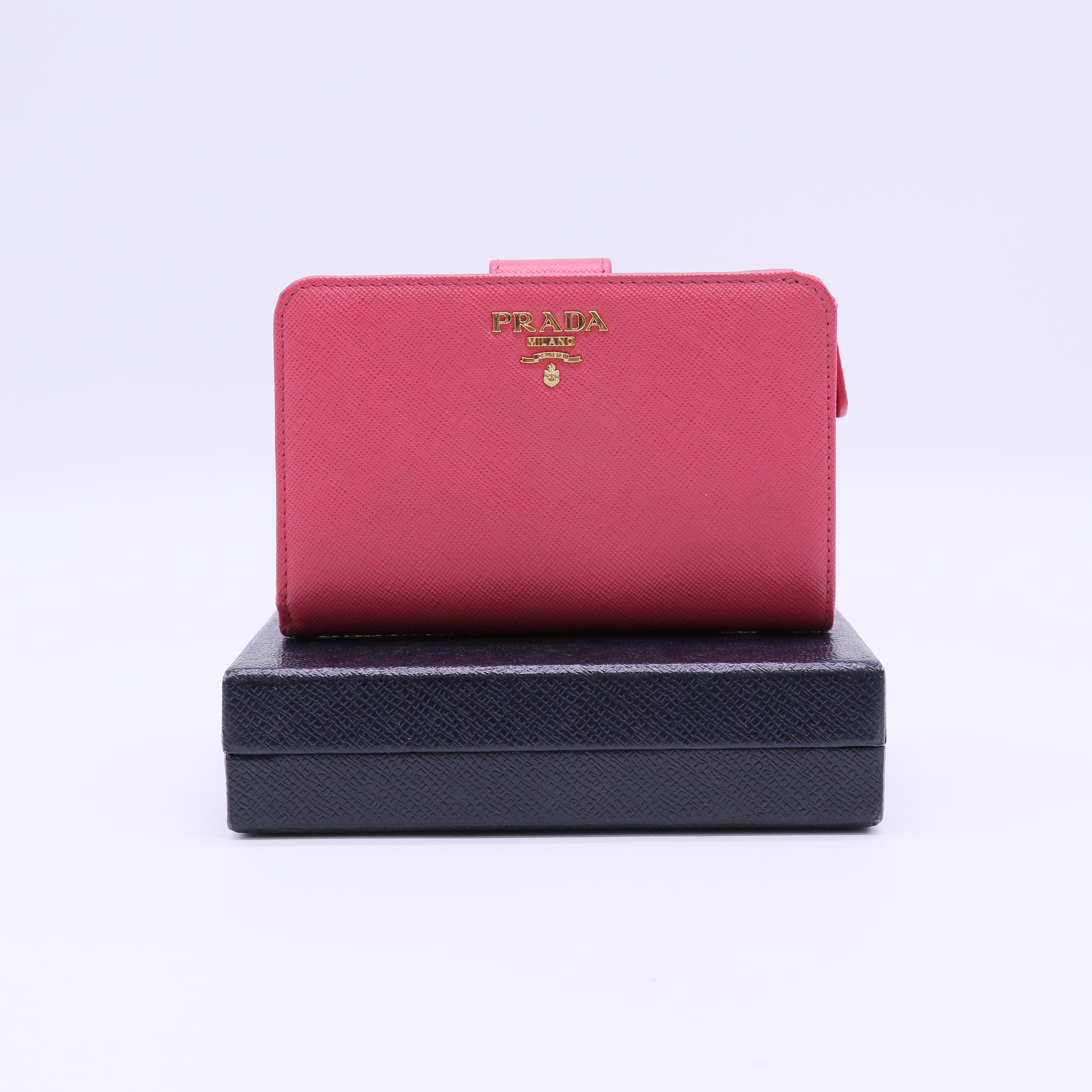 Prada Saffiano Metal Compact Wallet W22172