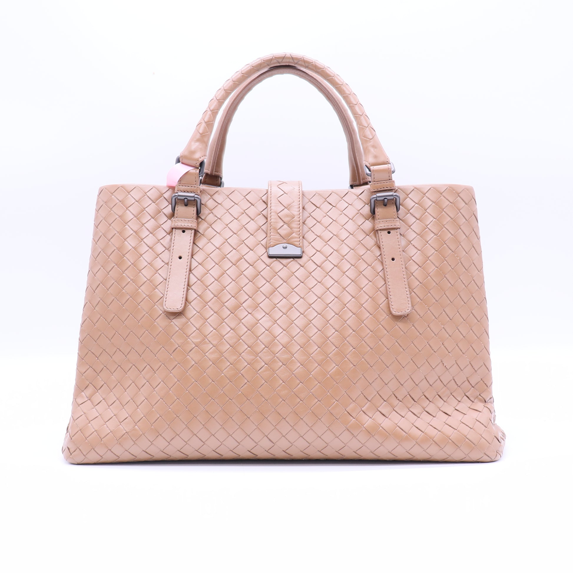 Bottega Veneta Beige Intrecciato Woven Nappa Leather Roma Tote Bag Twins LDJ3788