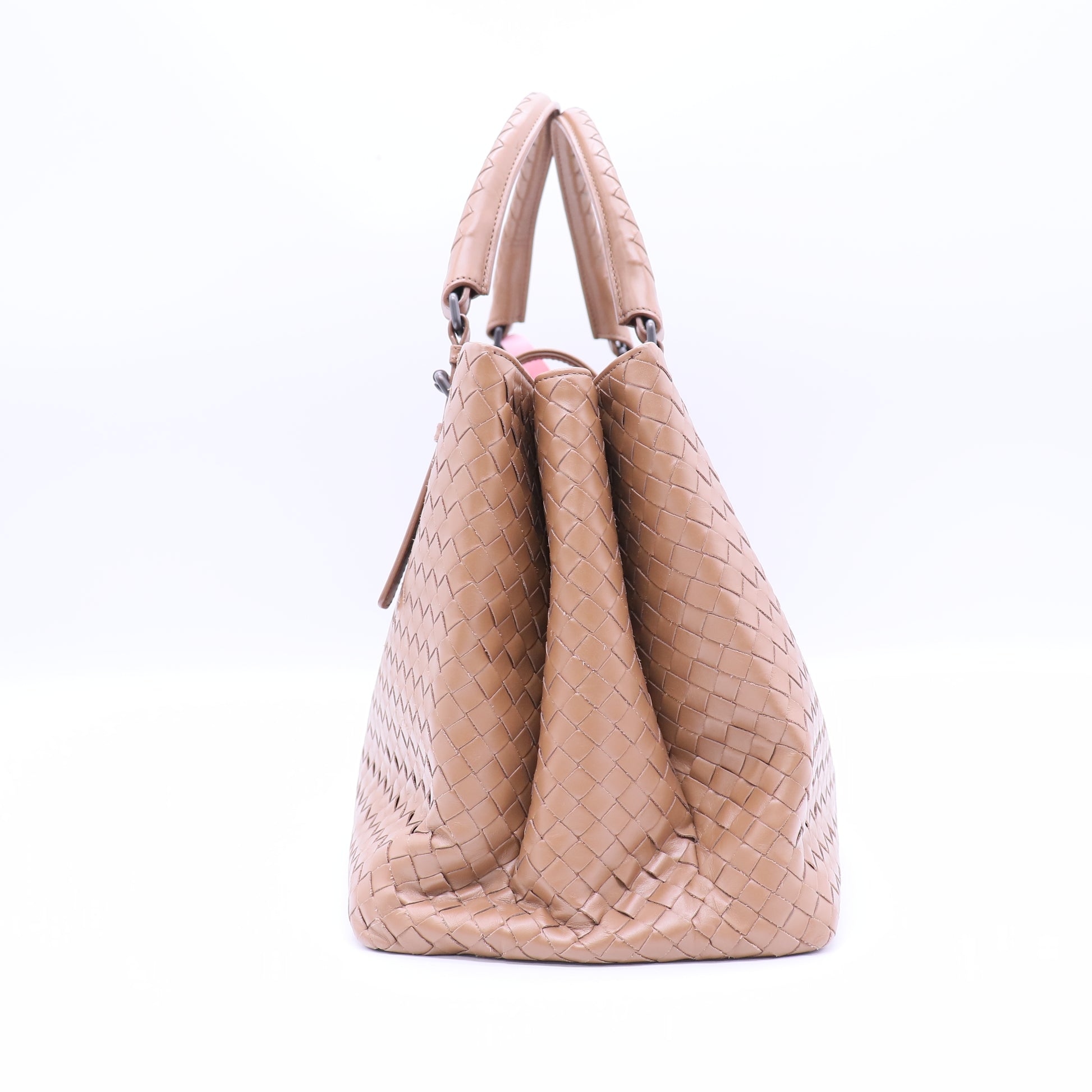Bottega Veneta Beige Intrecciato Woven Nappa Leather Roma Tote Bag Twins LDJ3788