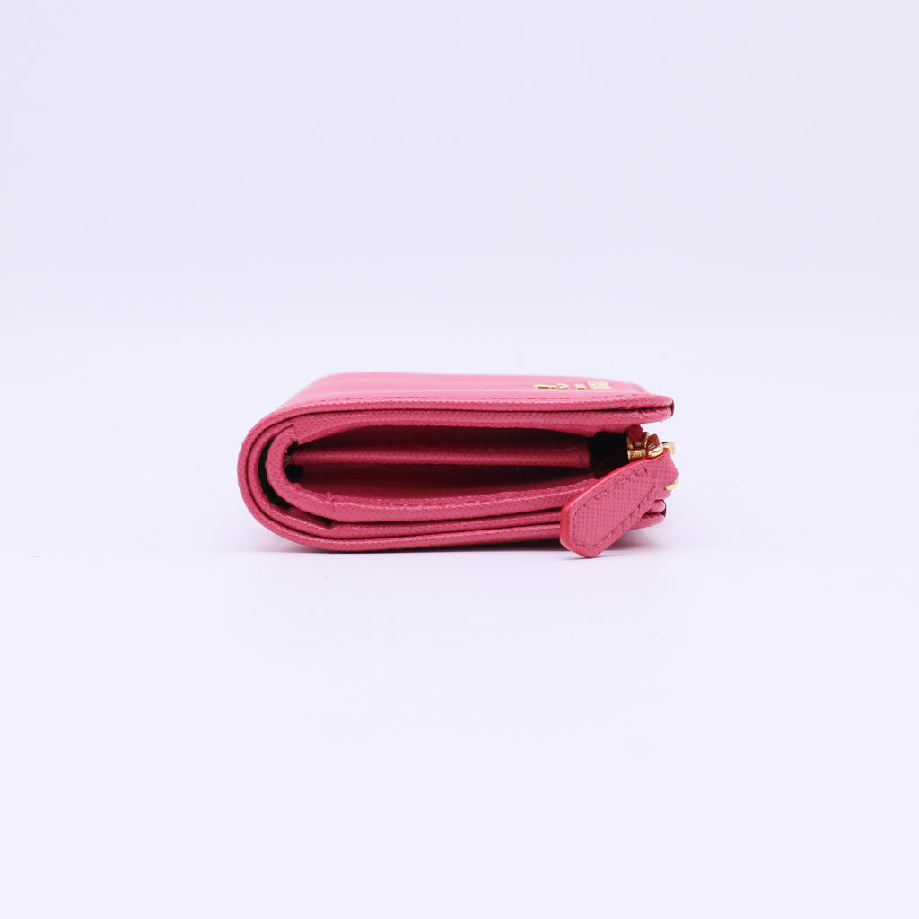 Prada Saffiano Metal Compact Wallet W22172