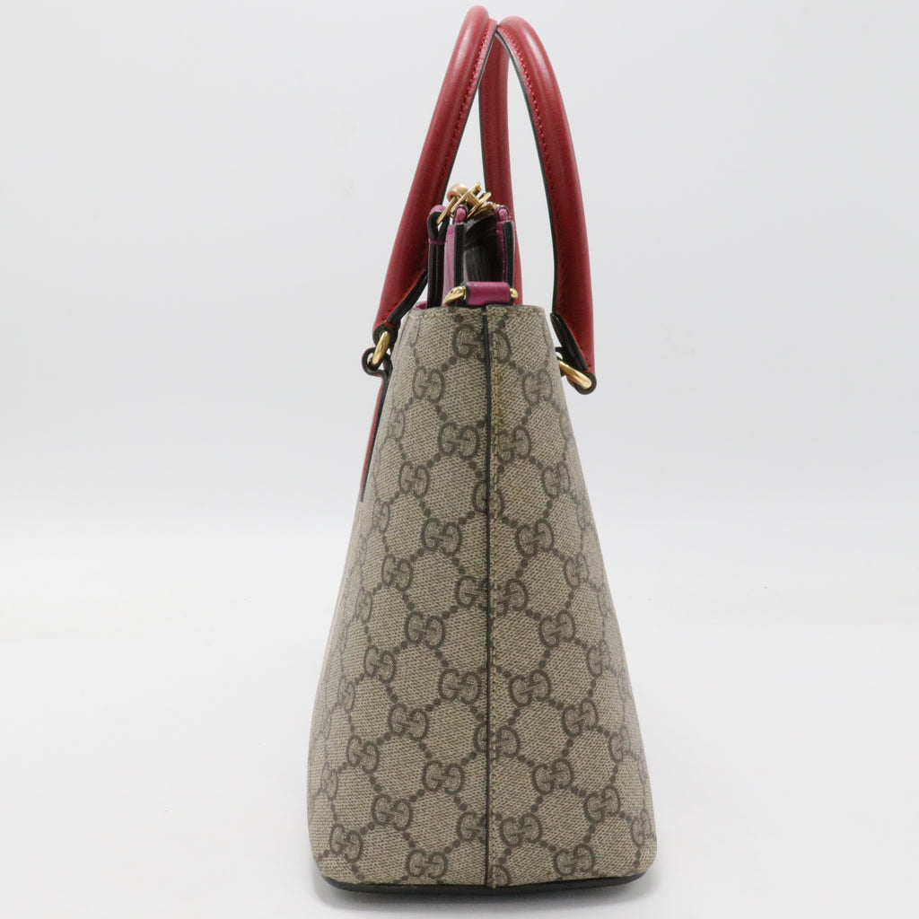 Gucci Beige Pink Leather and PVC Tote and Shoulder Bag