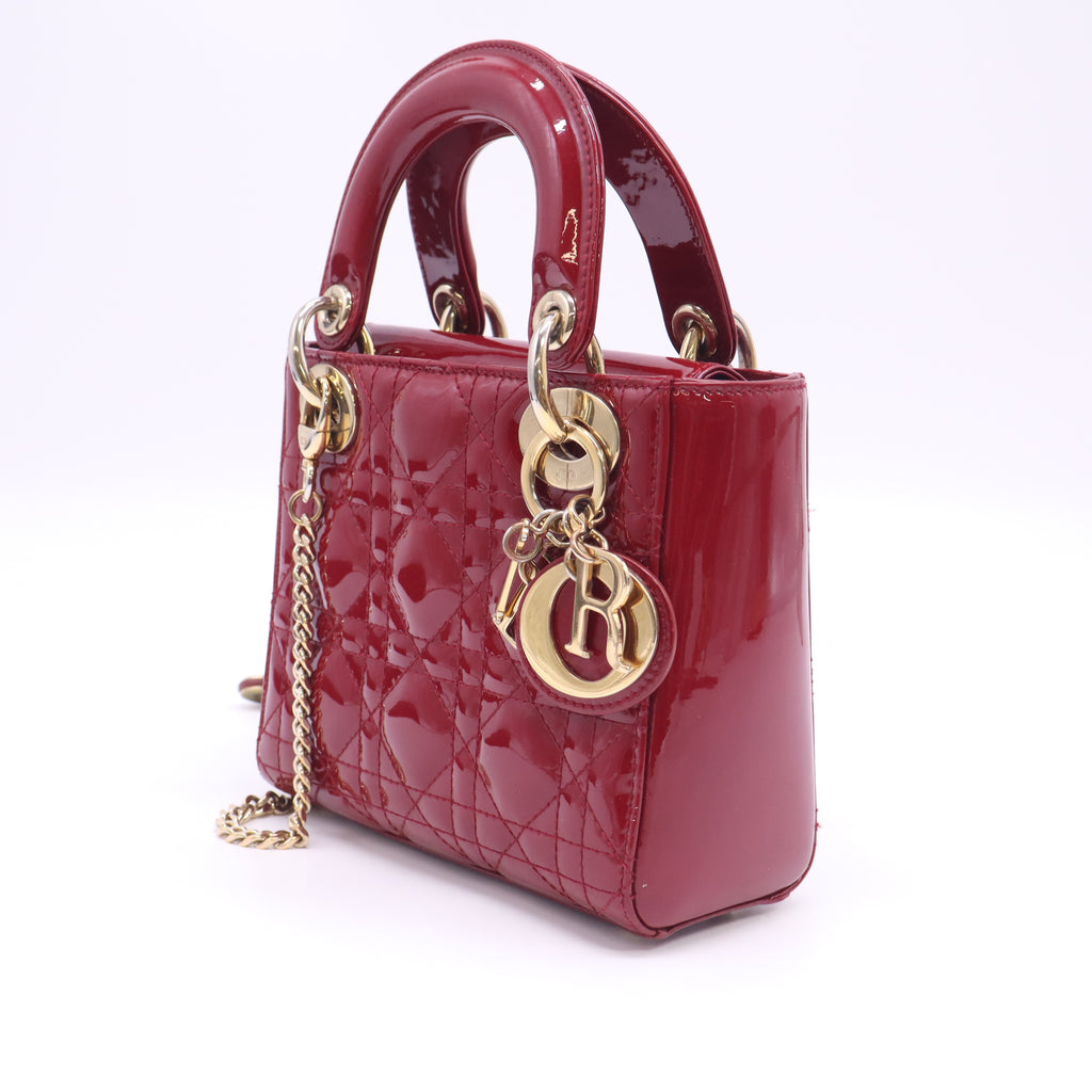 Patent Leather Mini Patent Cannage Lady Dior B24423