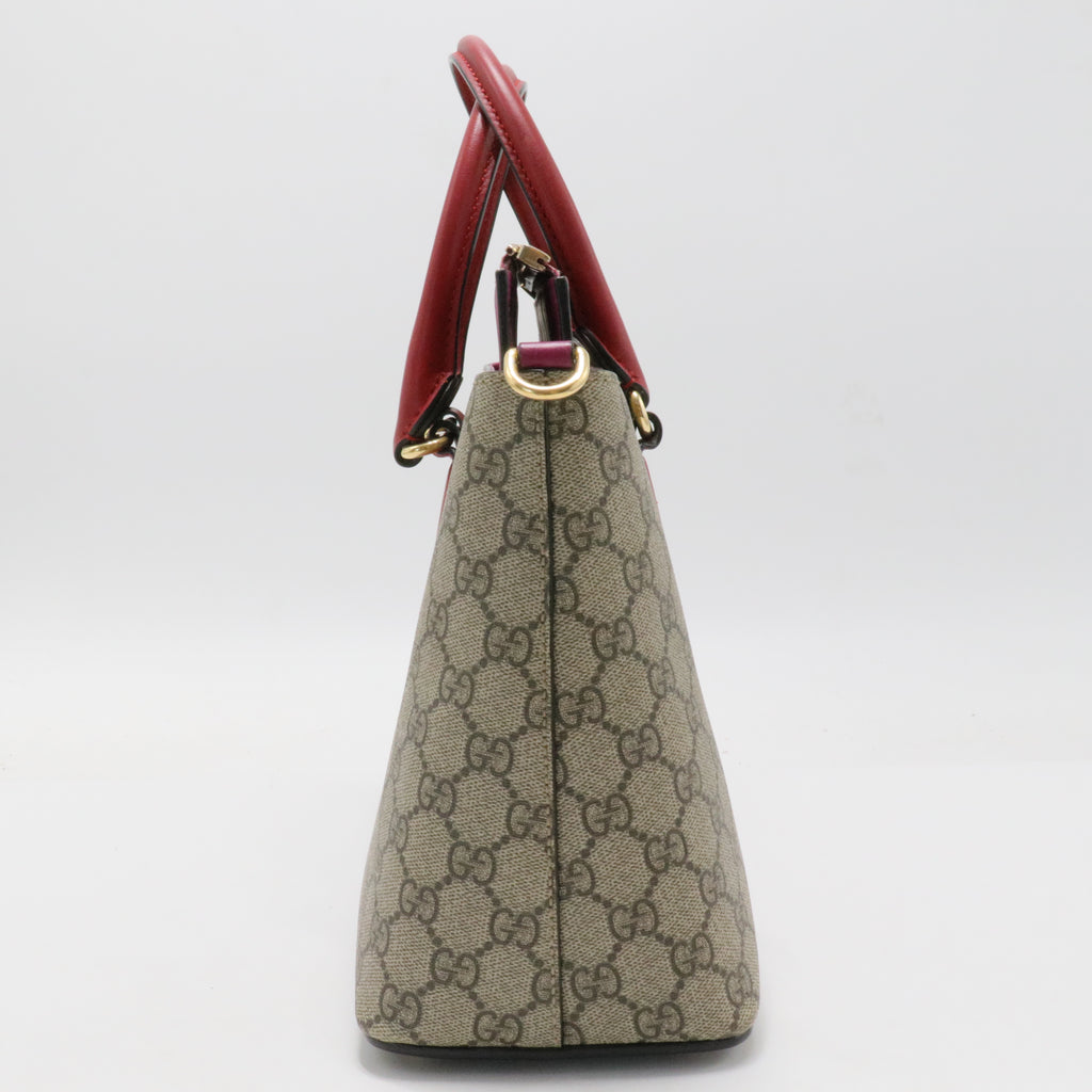 Gucci Beige Pink Leather and PVC Tote and Shoulder Bag
