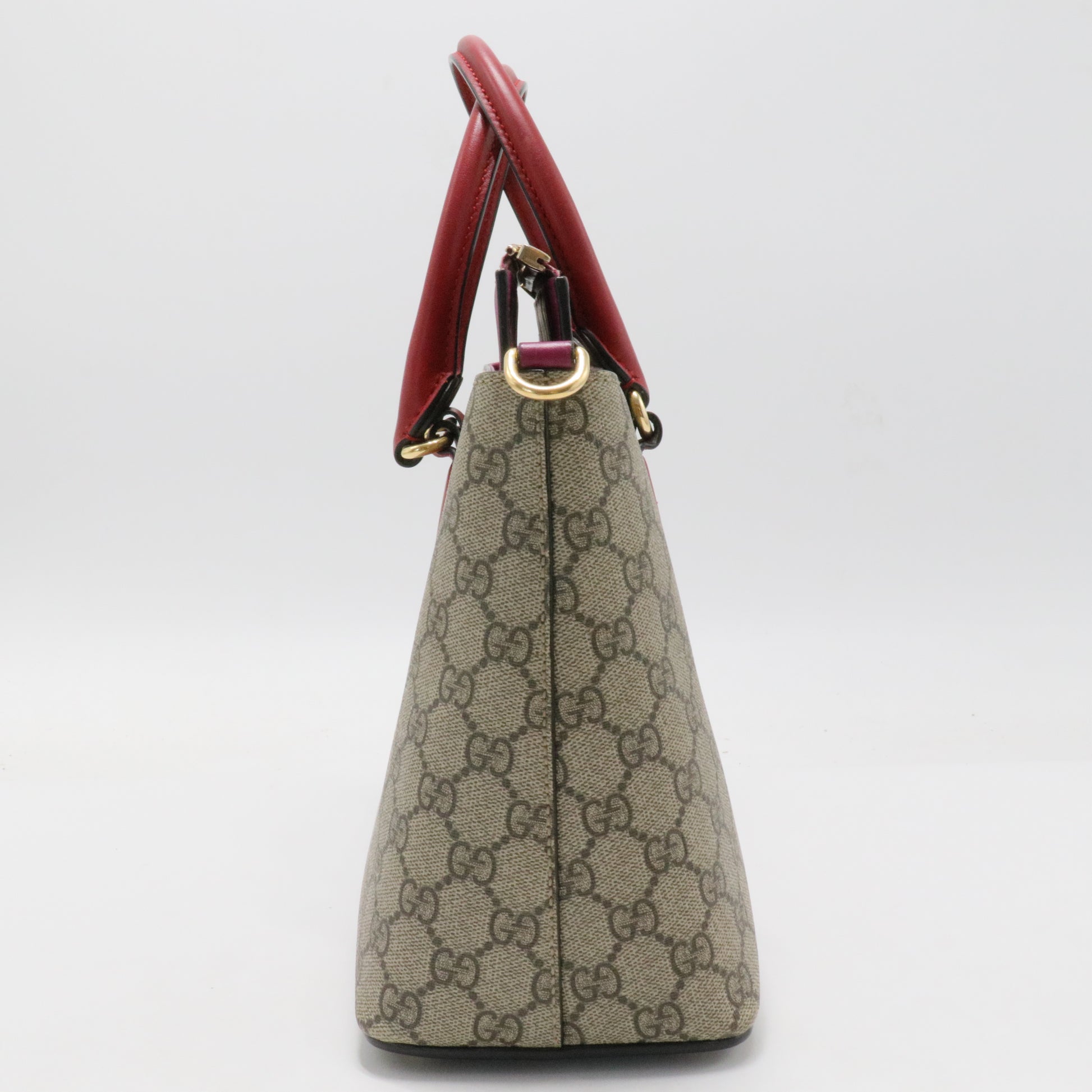 Gucci Beige Pink Leather and PVC Tote and Shoulder Bag