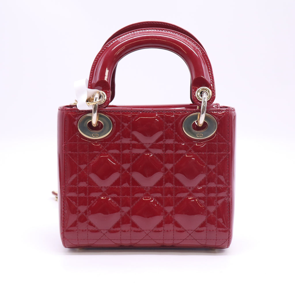 Patent Leather Mini Patent Cannage Lady Dior B24423