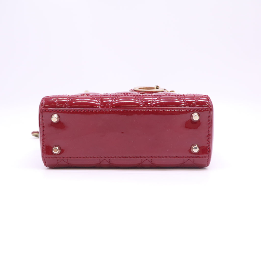 Patent Leather Mini Patent Cannage Lady Dior B24423