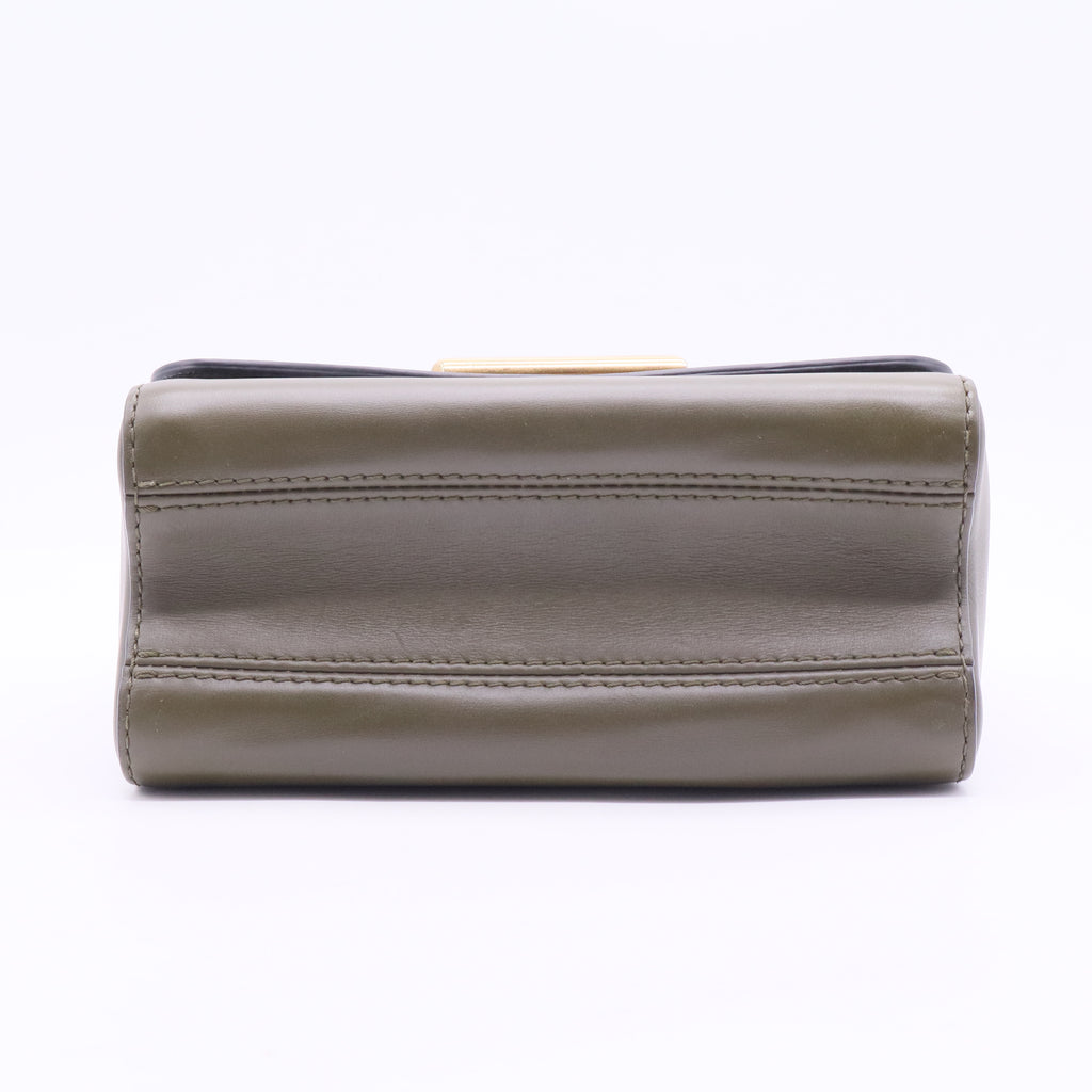 Twist Pm Olive Green Leather Shoulder Bag