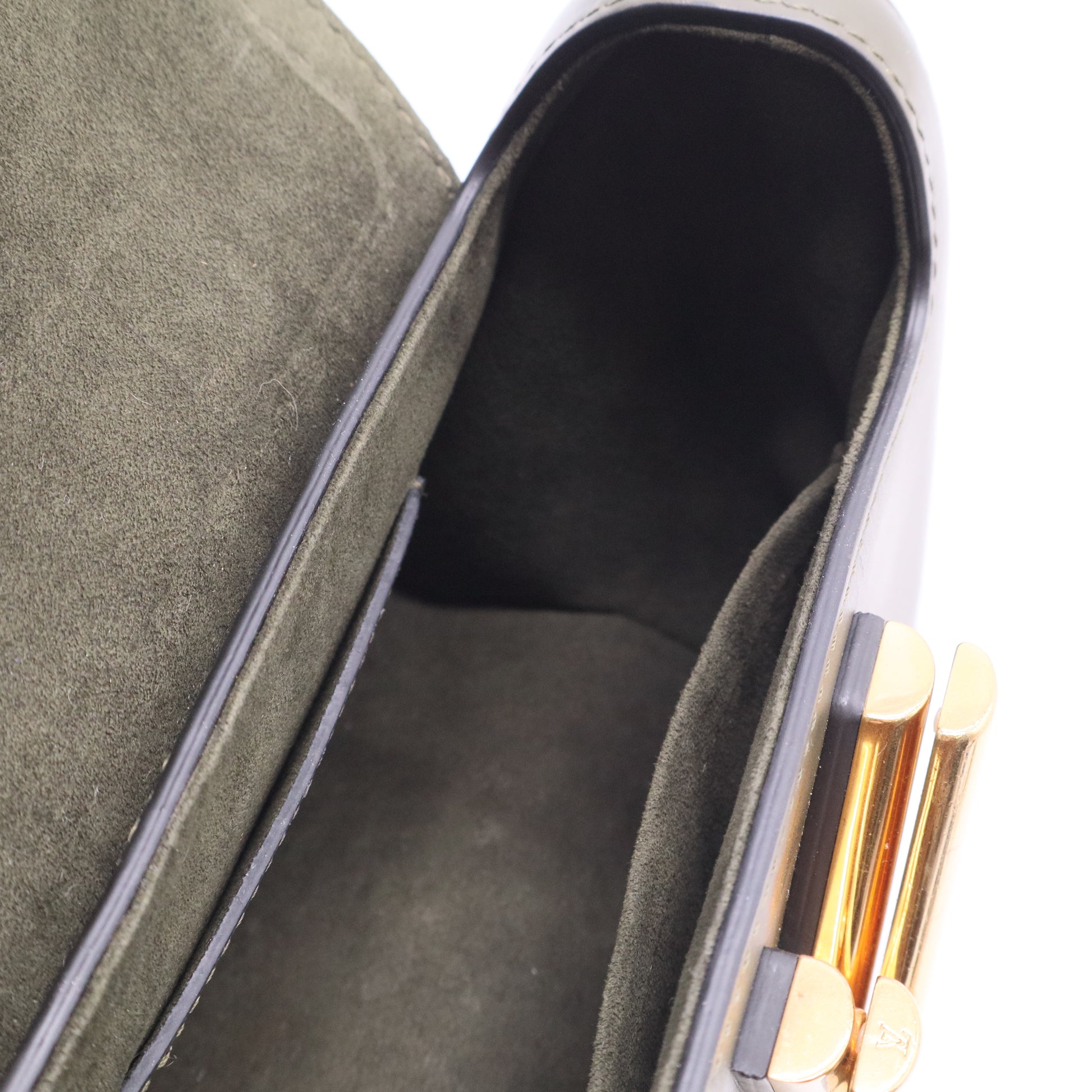 Twist Pm Olive Green Leather Shoulder Bag