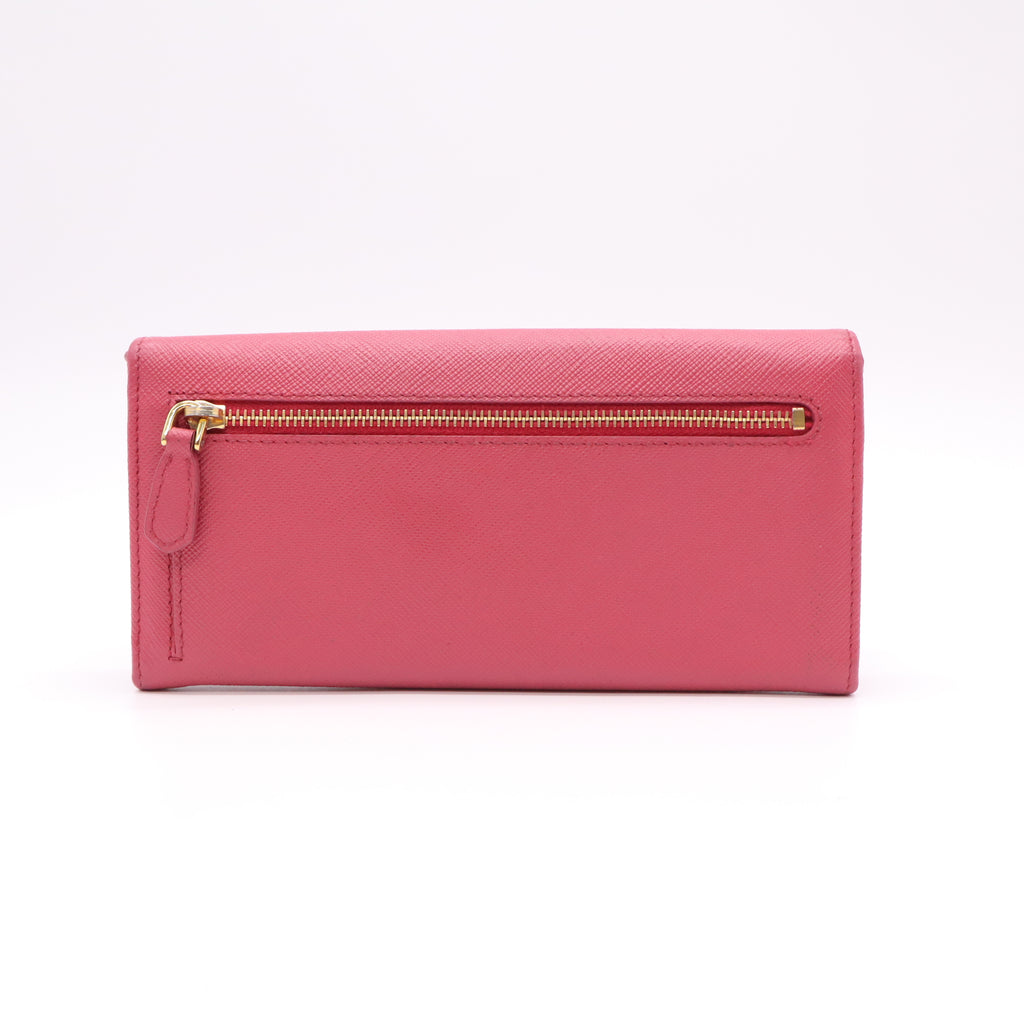 Prada Saffiano Metal Continental Flap Wallet W22202