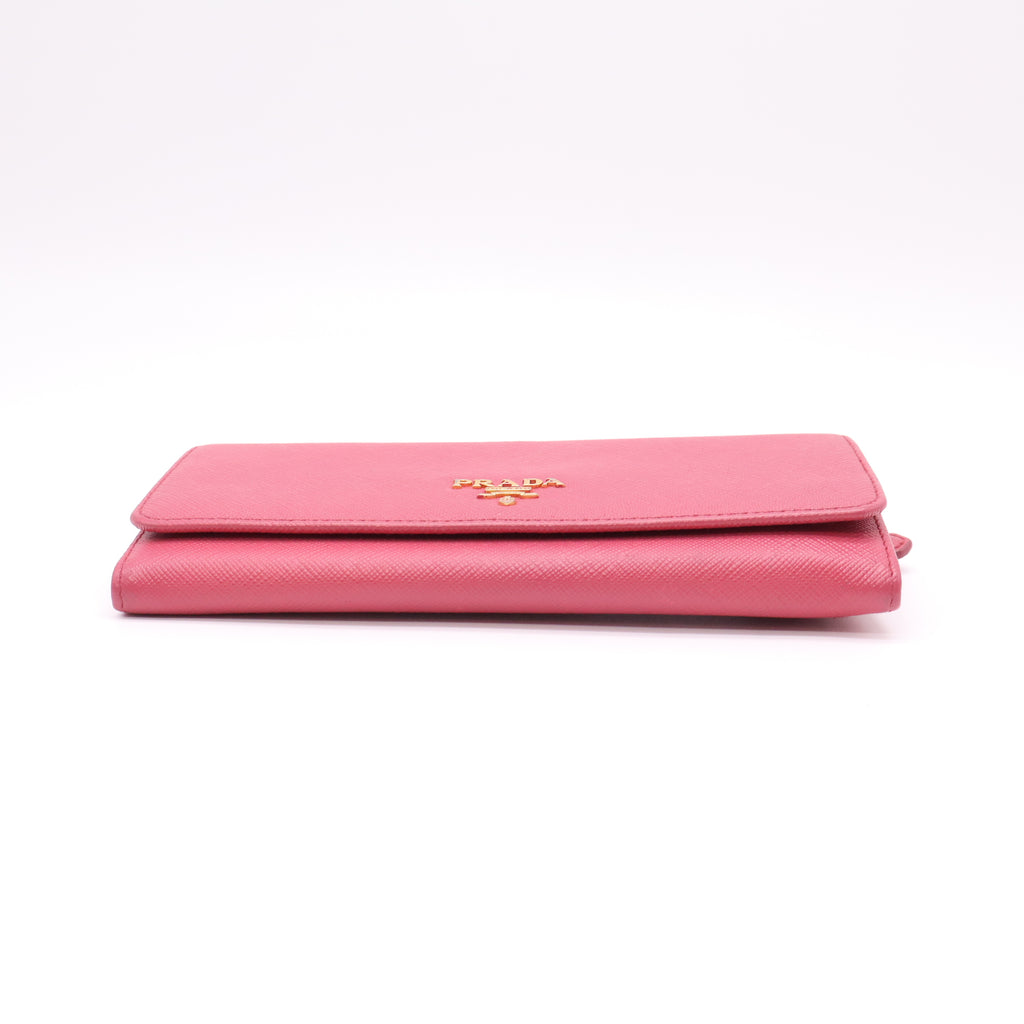 Prada Saffiano Metal Continental Flap Wallet W22202