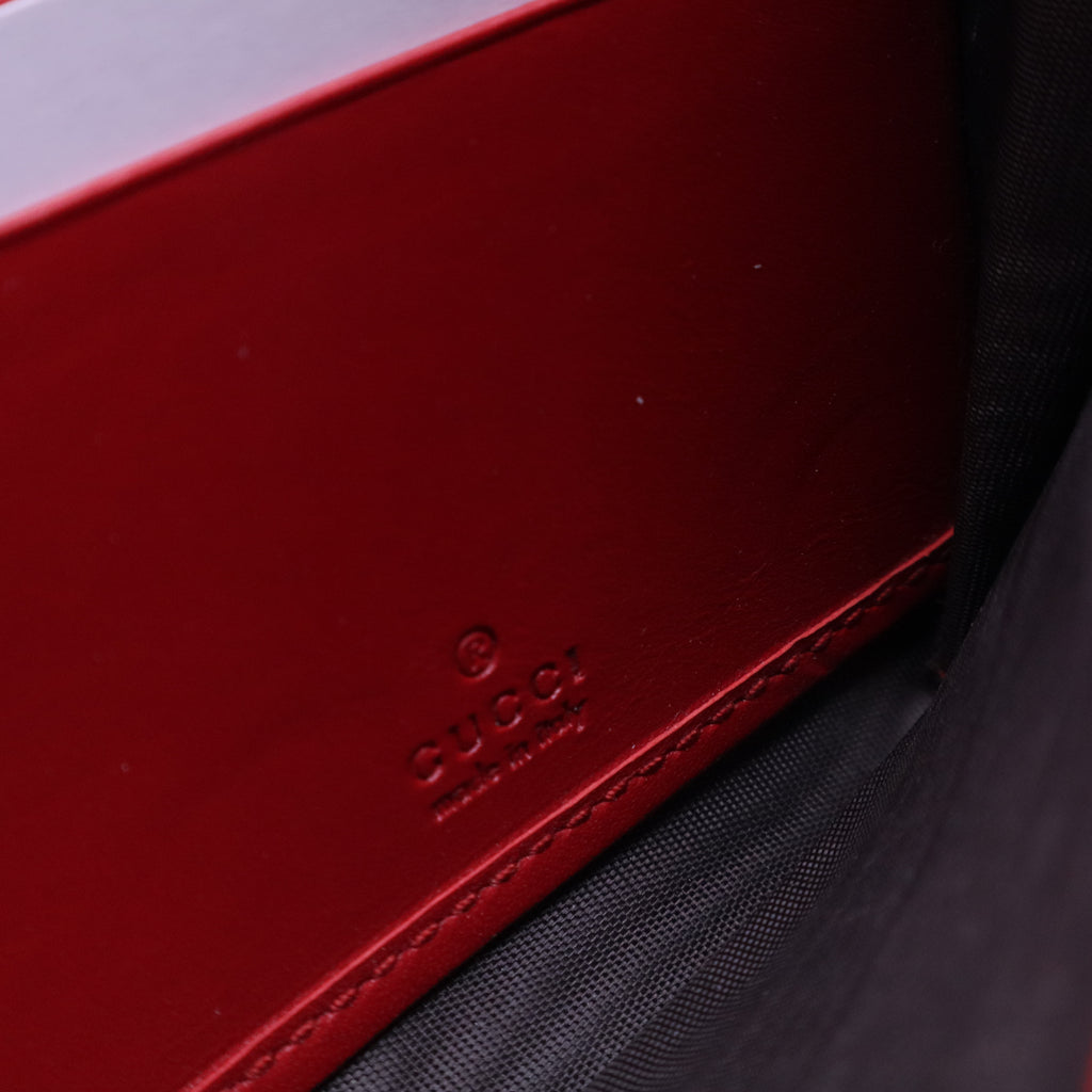 GG Supreme Pearl Studded Long Flap Wallet