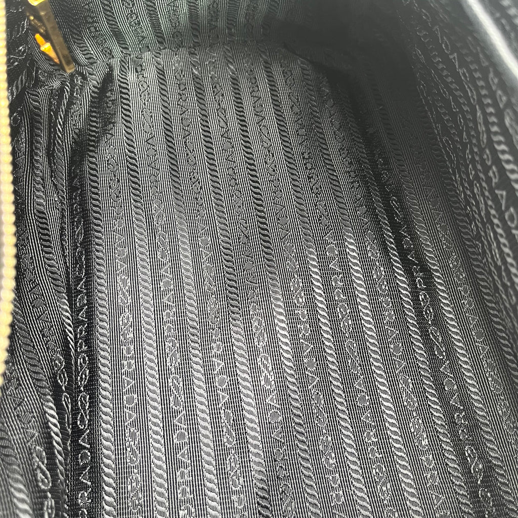 Saffiano Leather Boston Bag Black twins