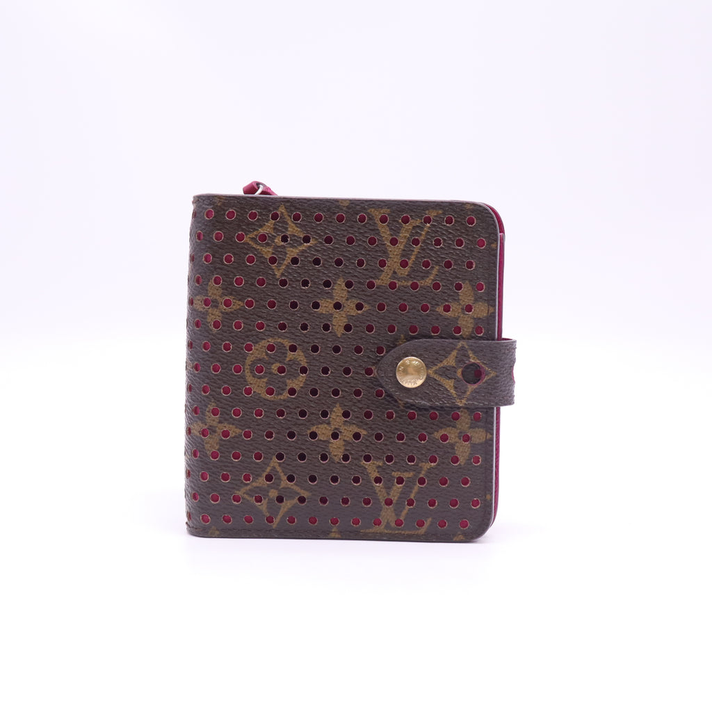 Monogram Perforated Compact Zipped Wallet Fuchsia W23260