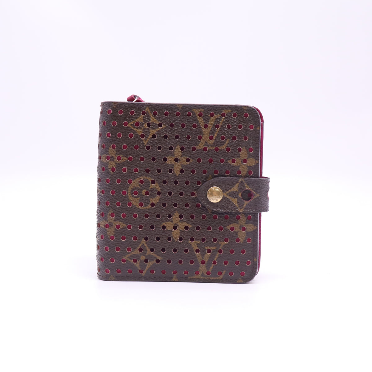 Monogram Perforated Compact Zipped Wallet Fuchsia W23260