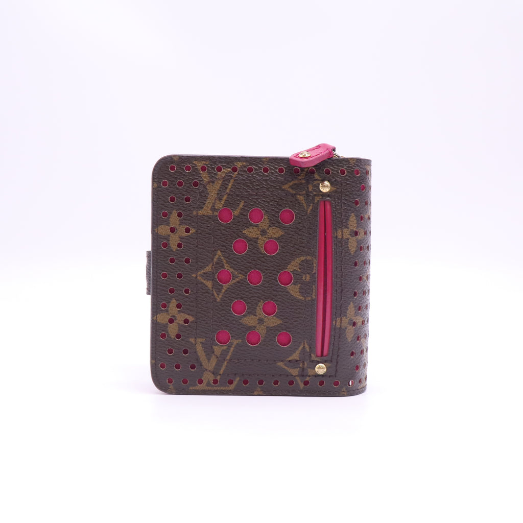 Monogram Perforated Compact Zipped Wallet Fuchsia W23260