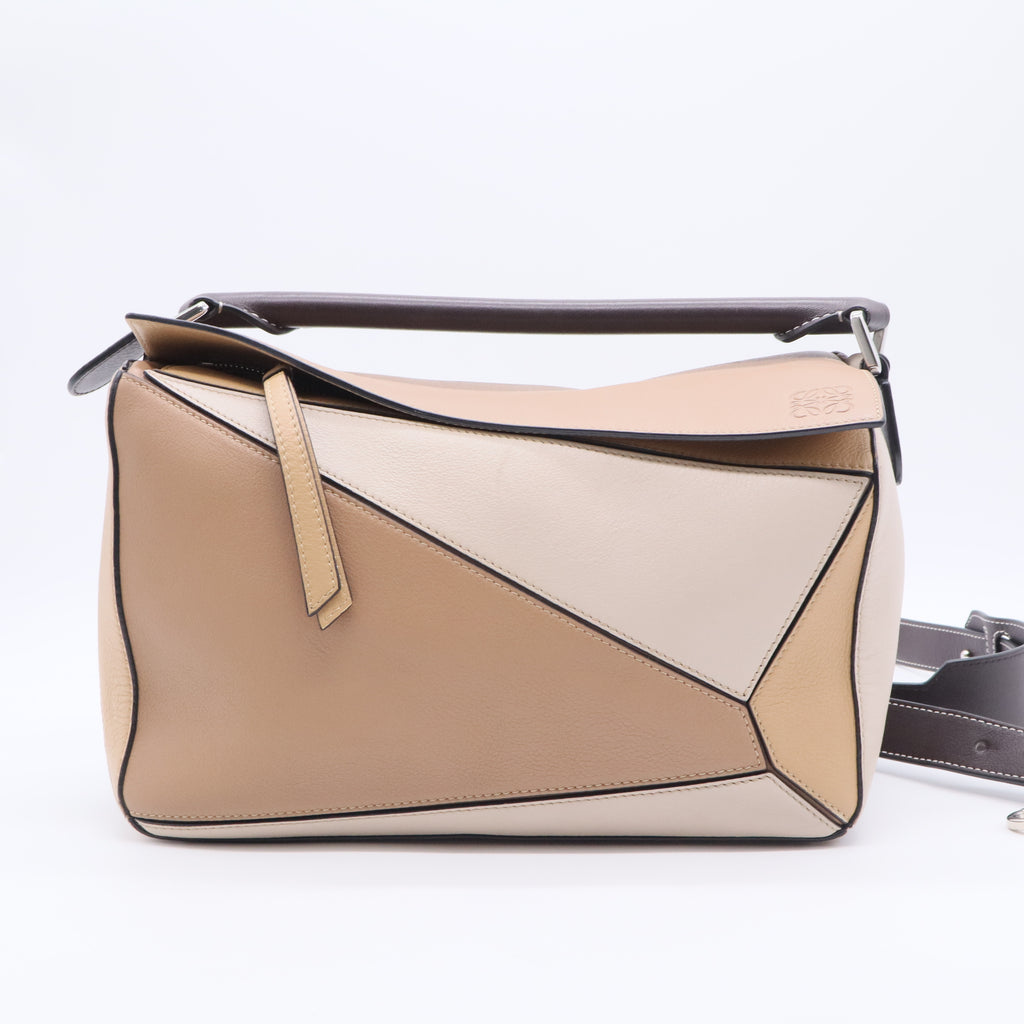 Color-block Leather Shoulder Bag In Brown twins