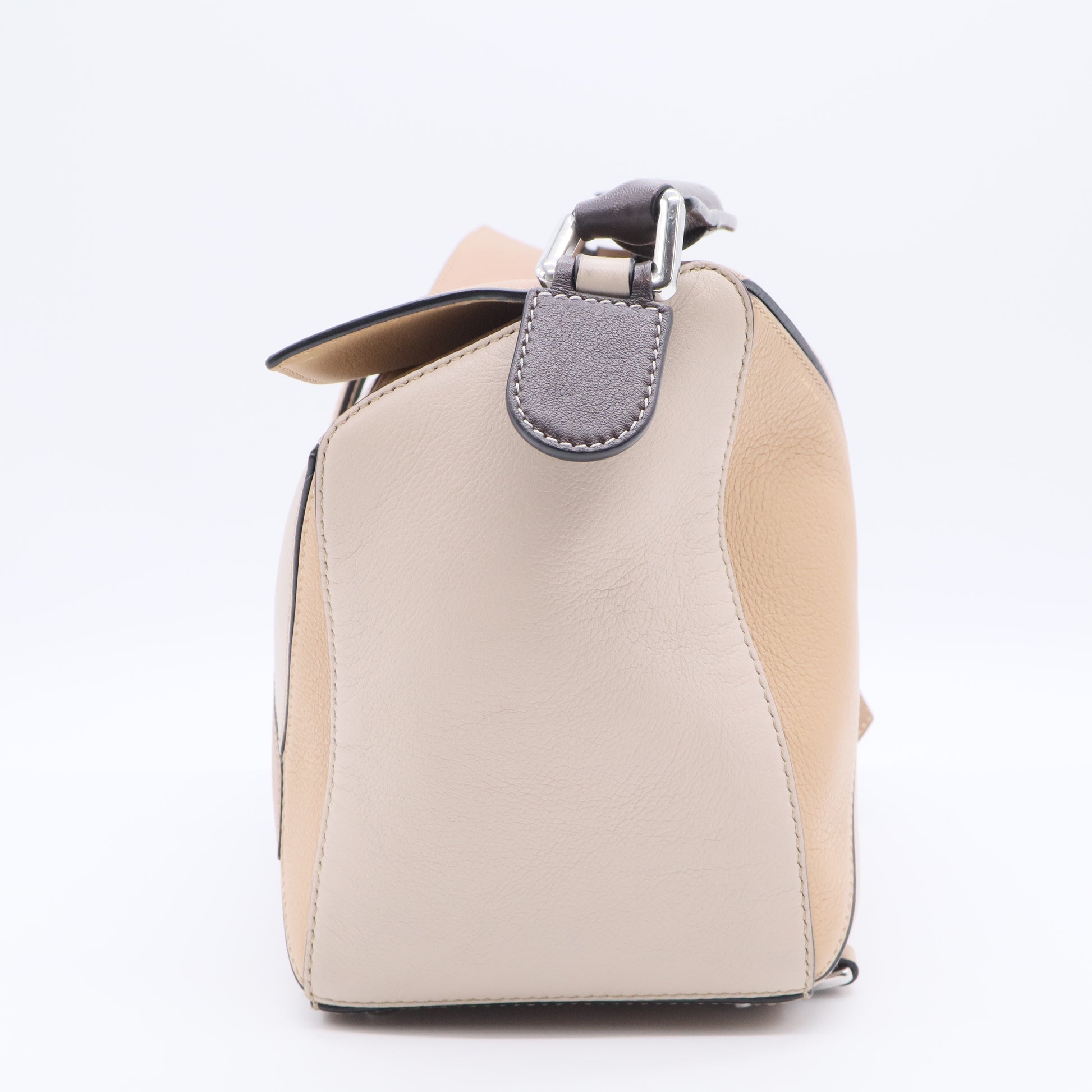 Color-block Leather Shoulder Bag In Brown twins