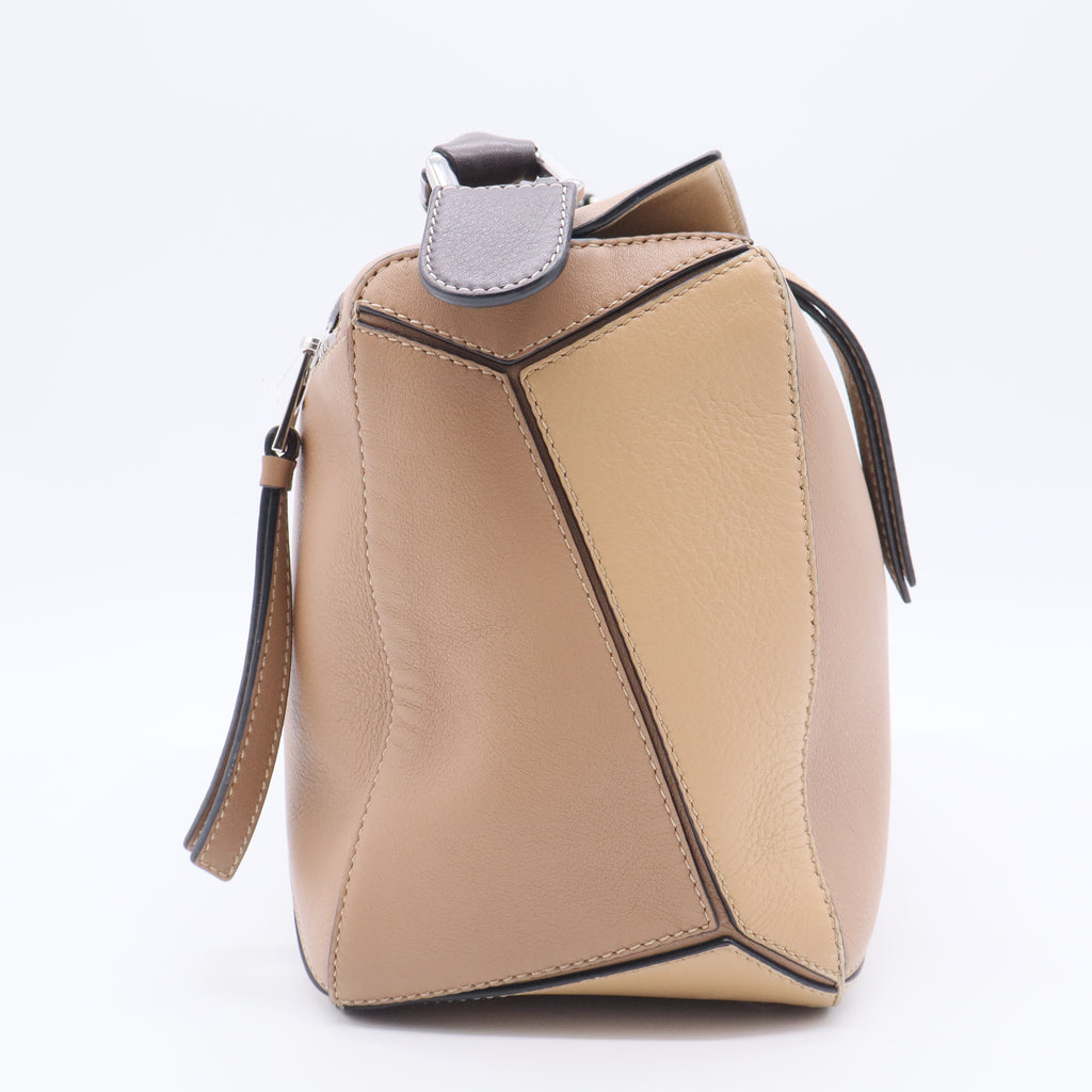 Color-block Leather Shoulder Bag In Brown twins