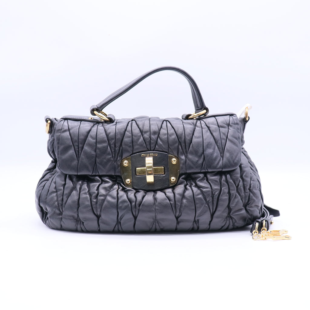Miu Miu Matelasse Turn-Lock Tote B21087