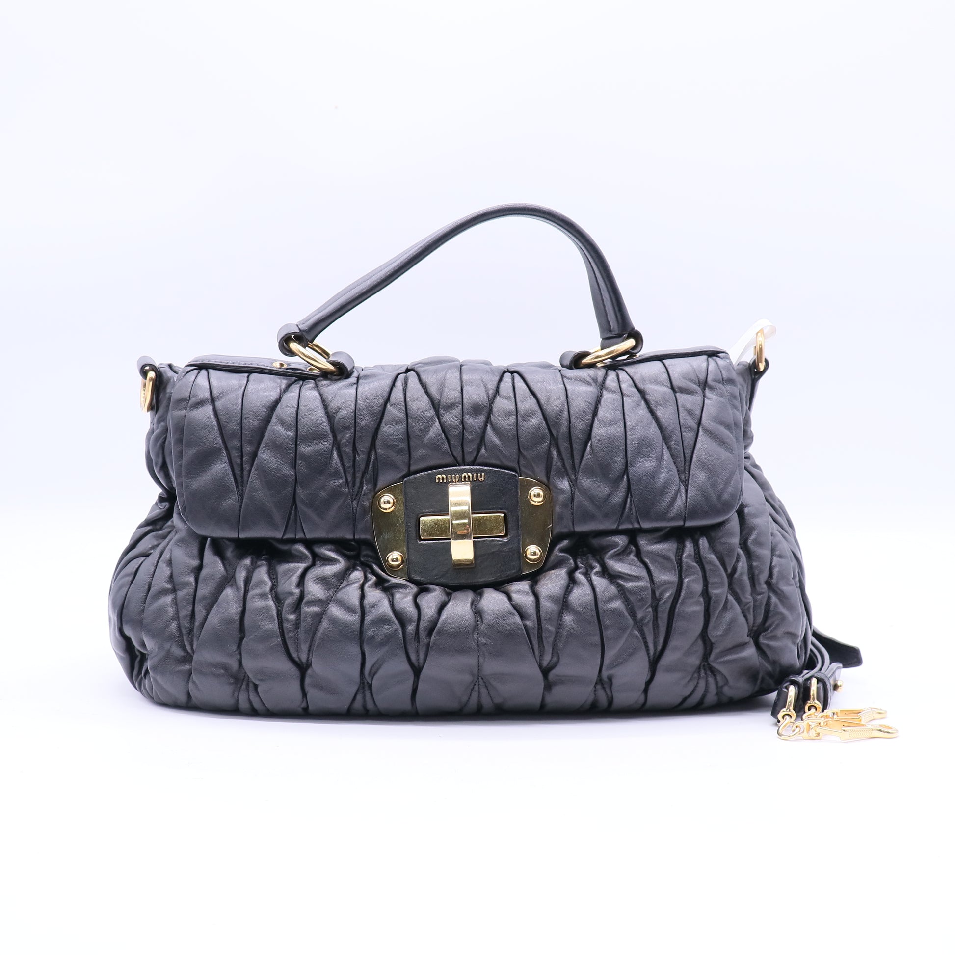 Miu Miu Matelasse Turn-Lock Tote B21087