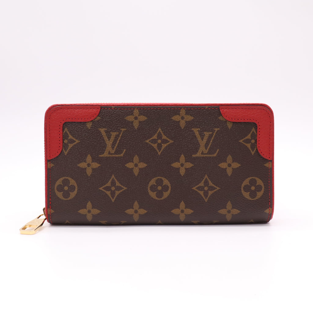 Louis Vuitton Monogram Retiro Zippy Wallet Cerise Red W22243