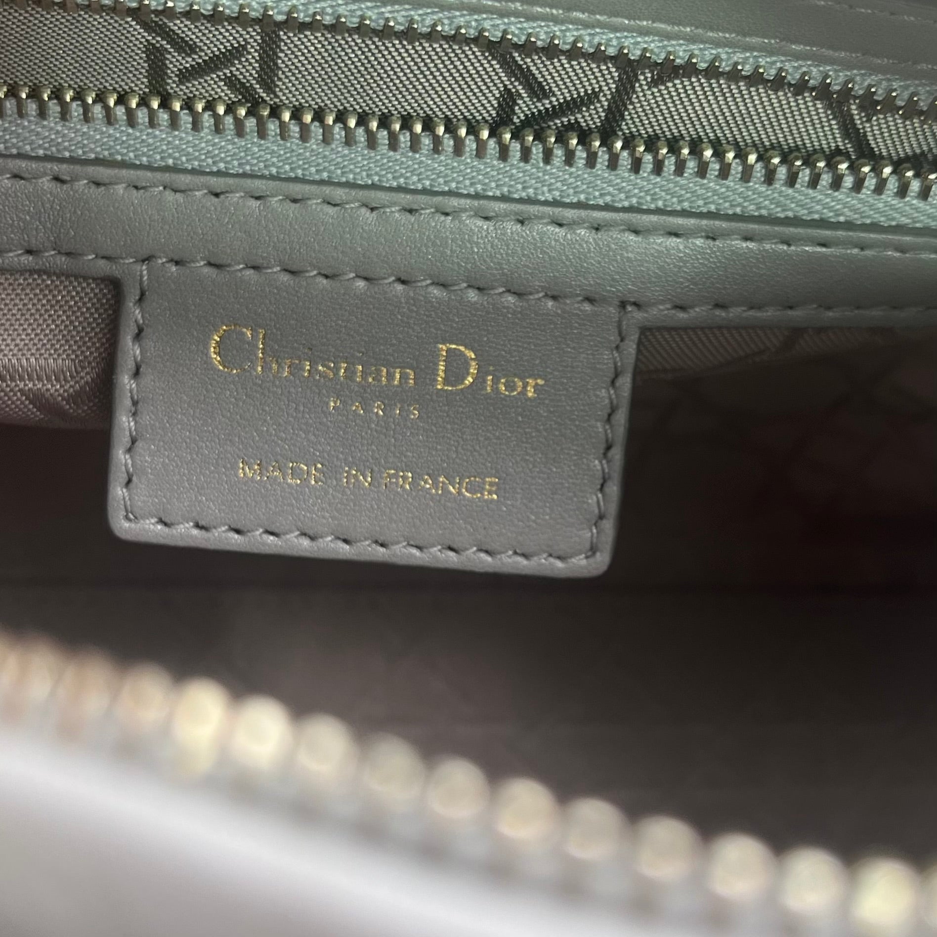 Pearly Lambskin Cannage Medium Lady Dior Grey twins