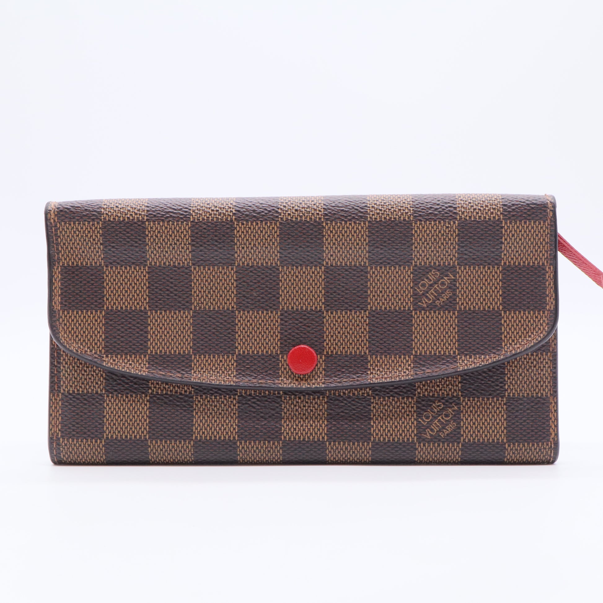 Damier Ebene Emilie Wallet Red