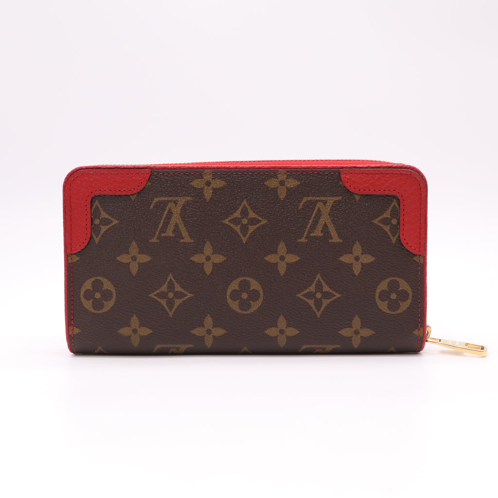 Louis Vuitton Monogram Retiro Zippy Wallet Cerise Red W22243