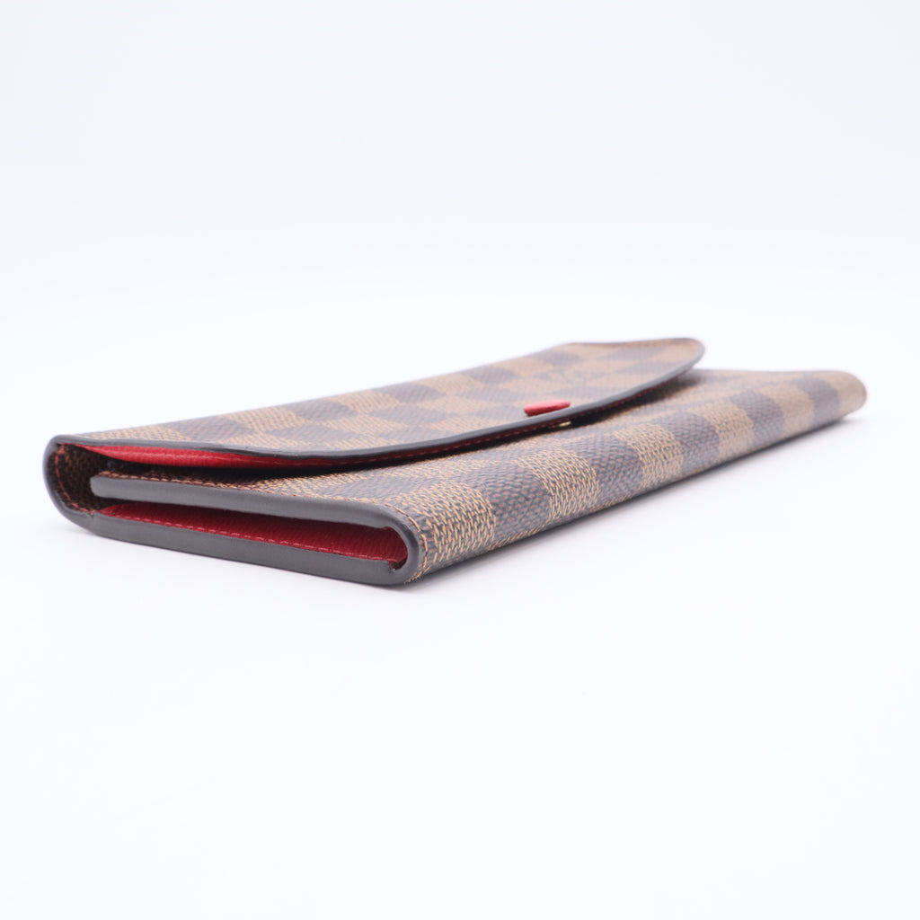 Damier Ebene Emilie Wallet Red