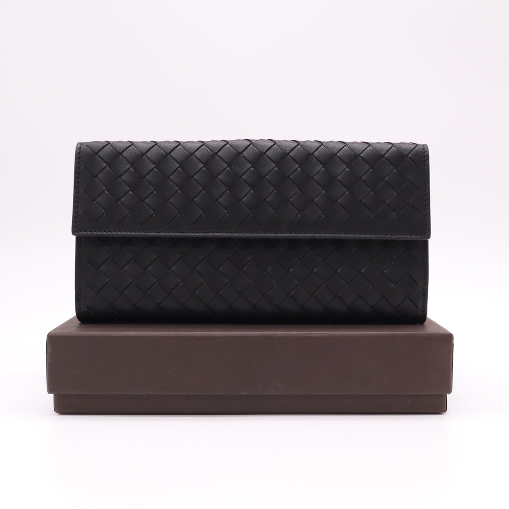 Bottega Veneta Intrecciato Continental Flap Wallet W22265