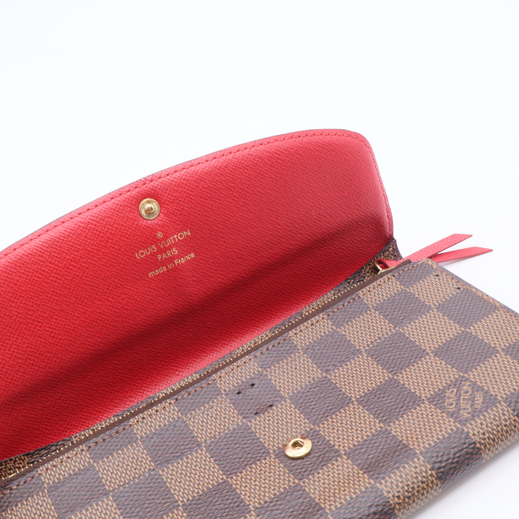Damier Ebene Emilie Wallet Red
