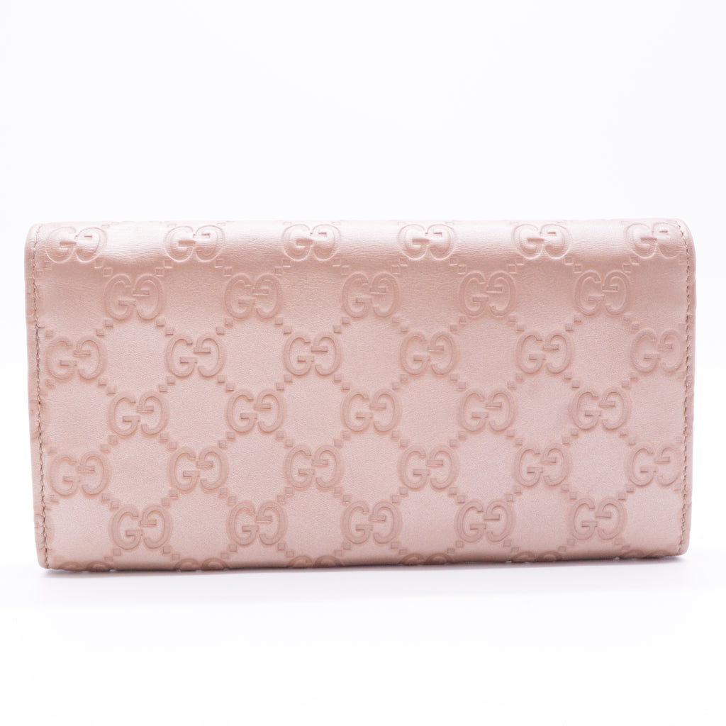 GG Shima Lovely Heart Leather Long Wallet
