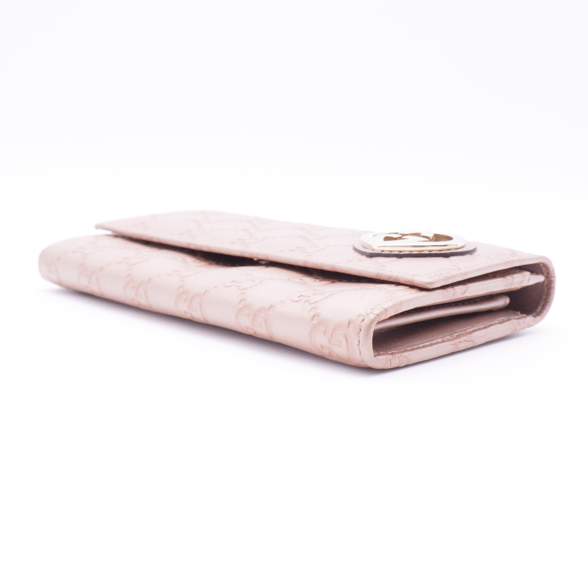 GG Shima Lovely Heart Leather Long Wallet