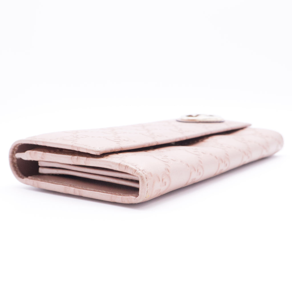 GG Shima Lovely Heart Leather Long Wallet