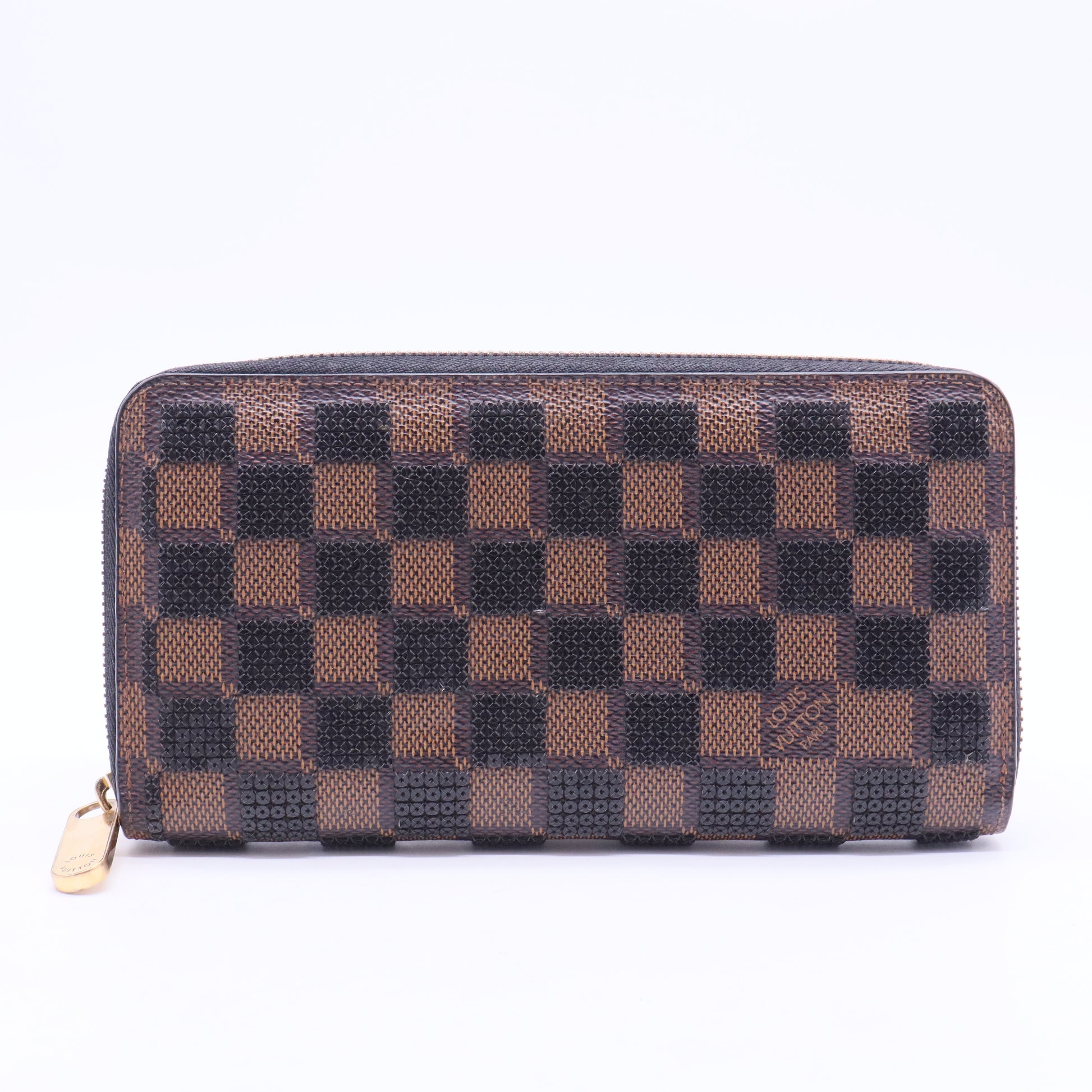 Damier Paillettes Zippy Wallet Black W11266
